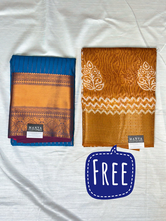 Light Blue Semi Silk Saree