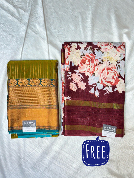 Green Semi Silk Saree