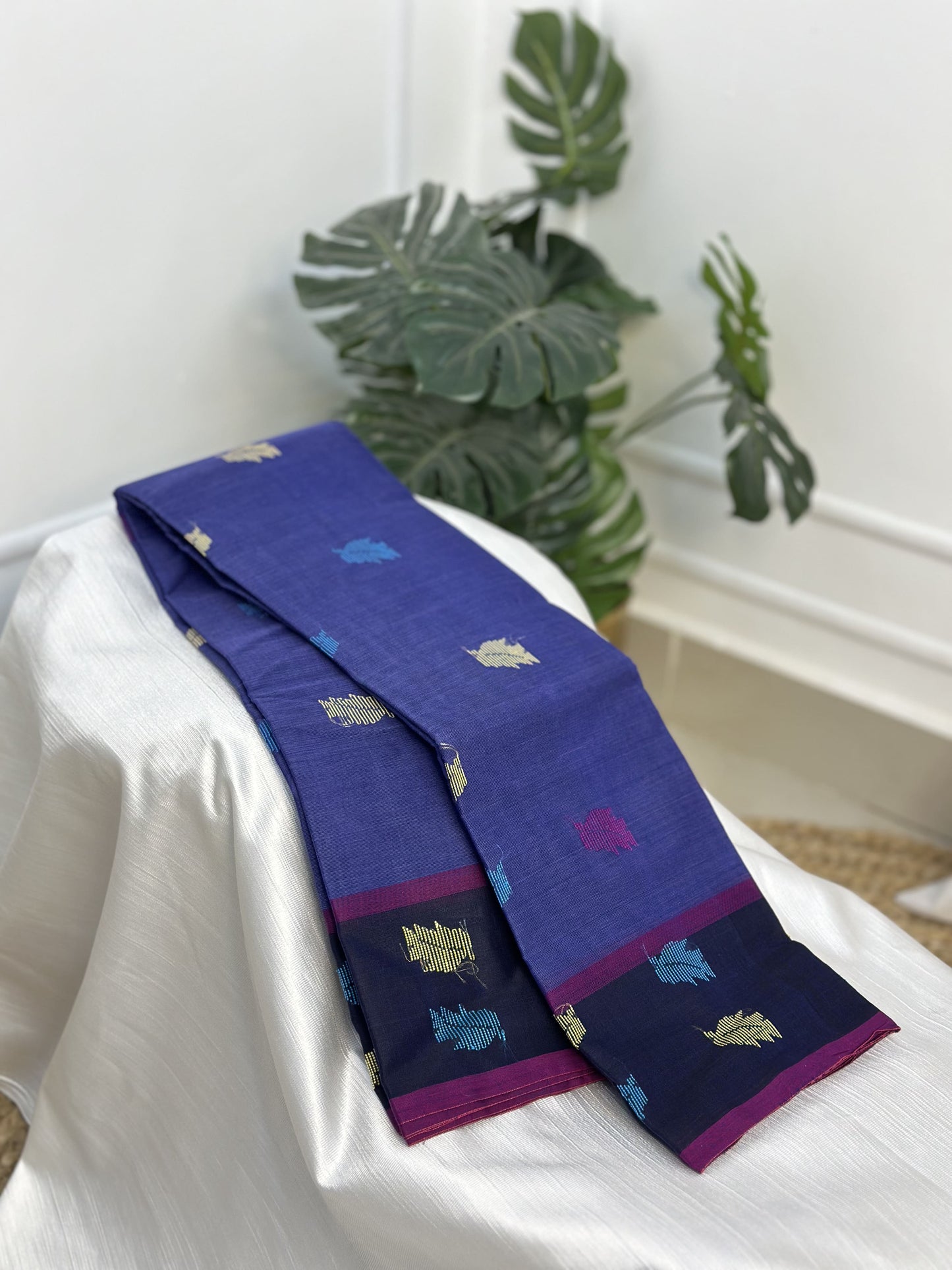 Blue Dhakaai Cotton Saree