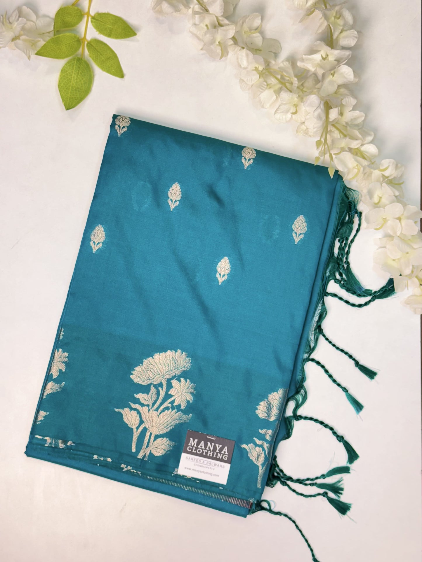 Rama Green Semi Silk Saree