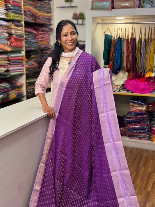 Purple Mysore Silk  Saree