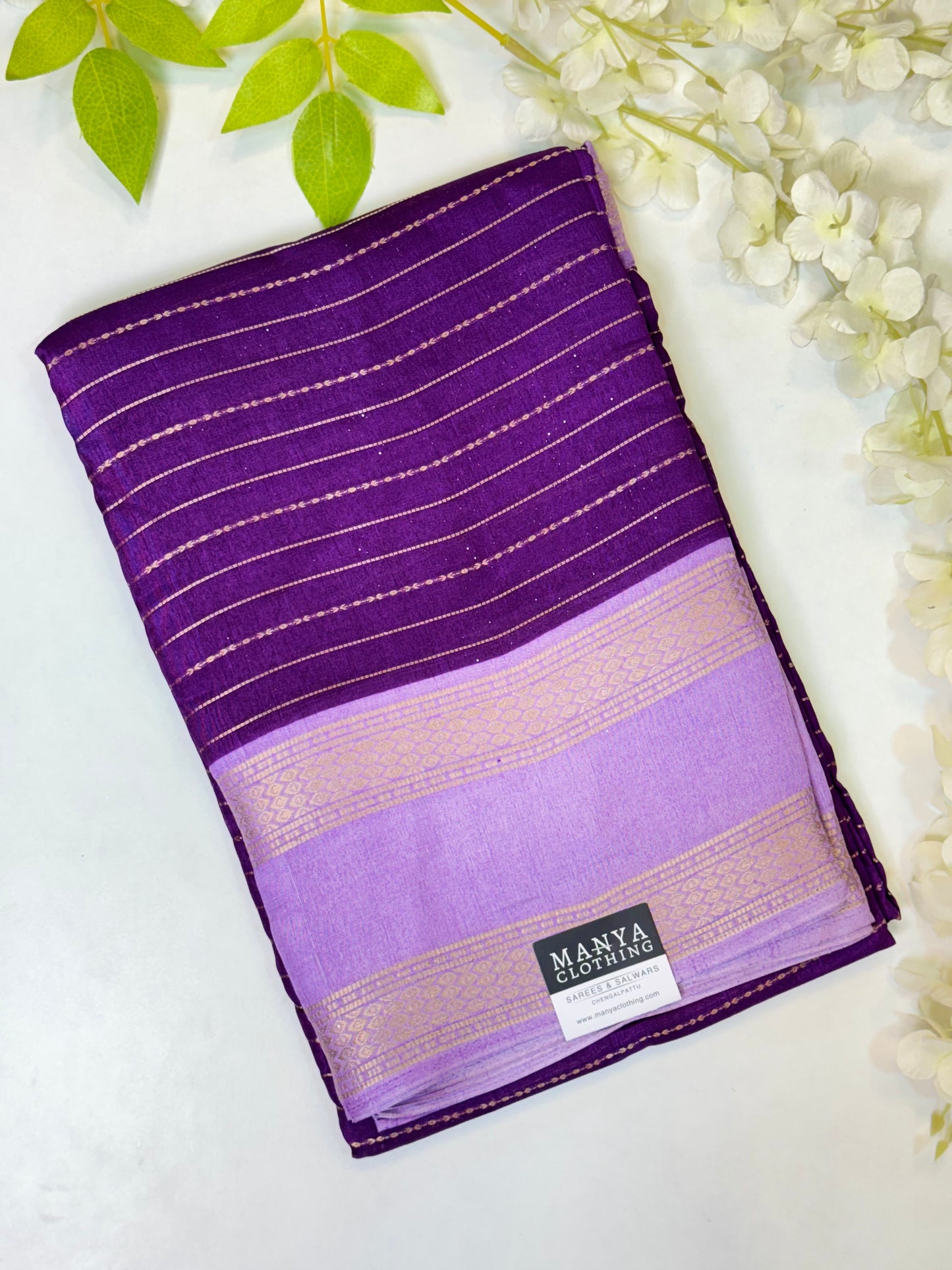 Purple Mysore Silk  Saree