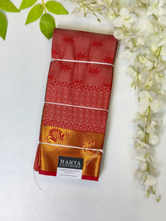 Orange Semi Silk Saree