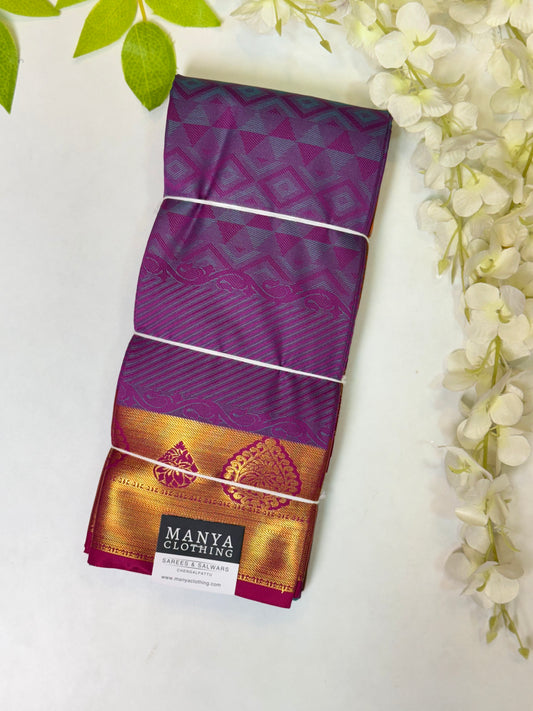 Purple Semi Silk Saree
