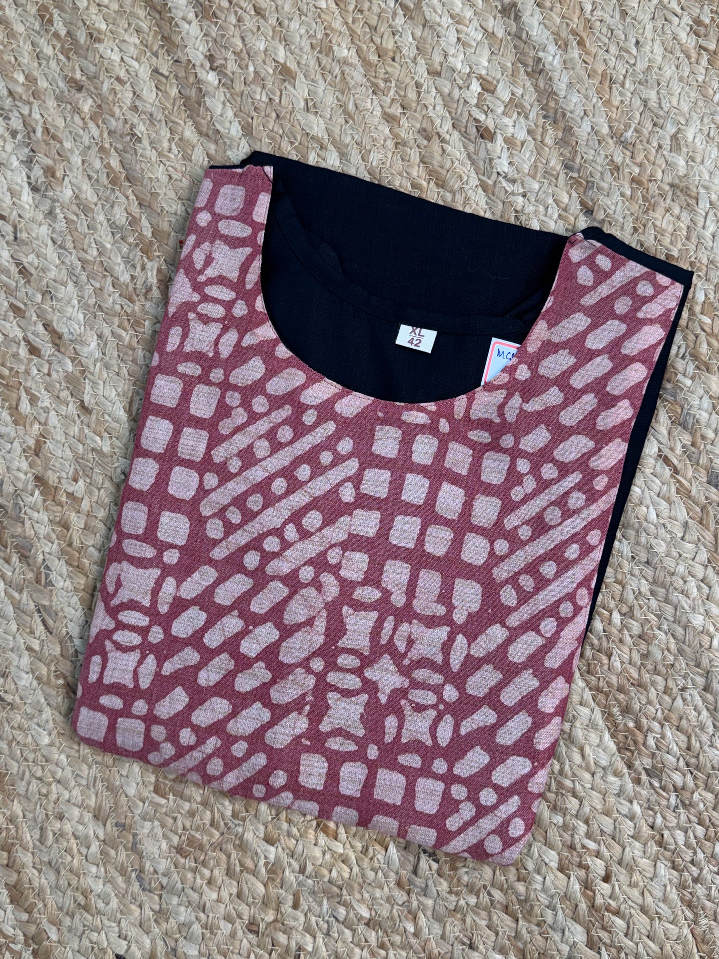 Wine Mul-Chanderi Kurthi