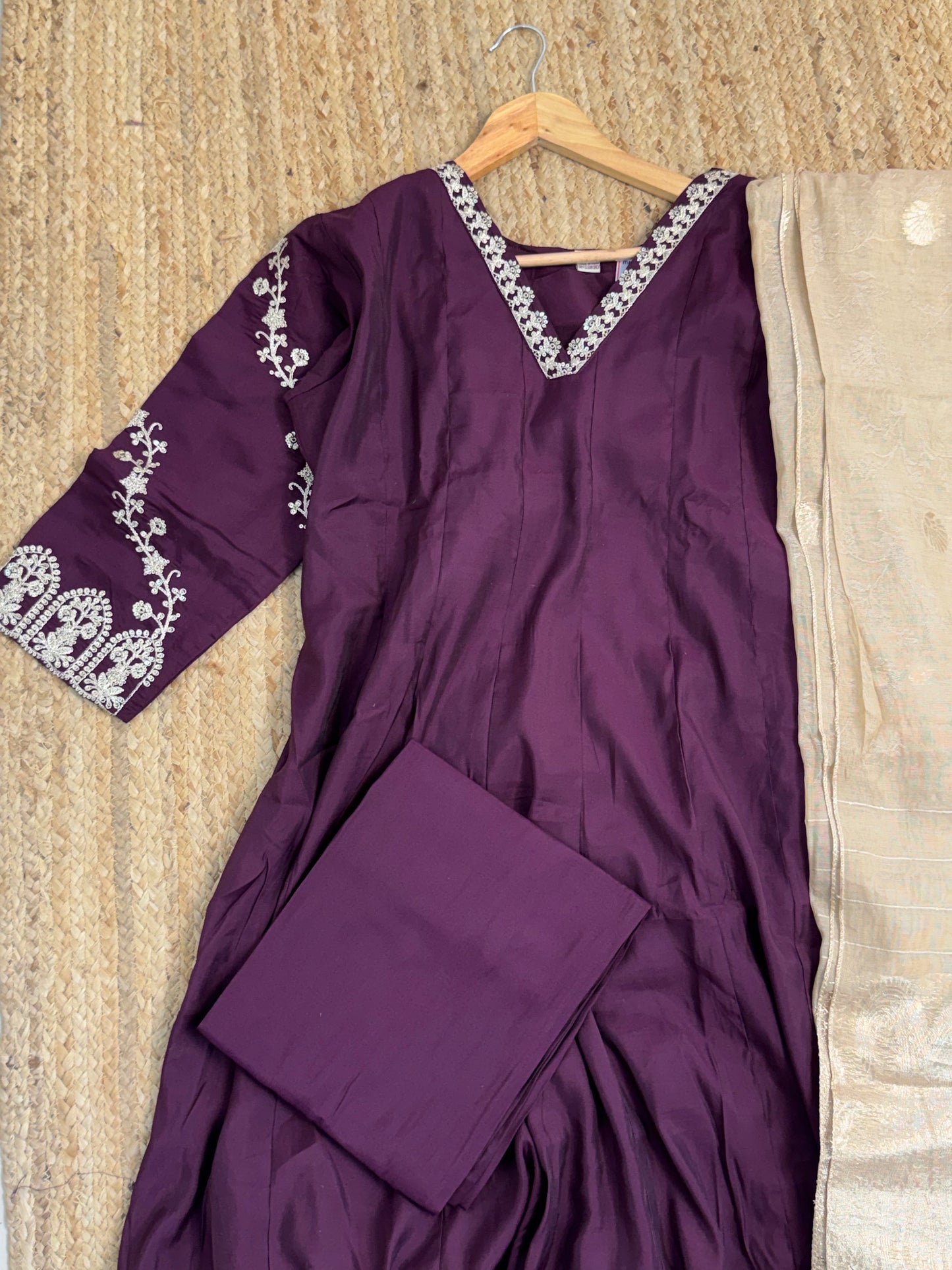 Wine Kurti Set