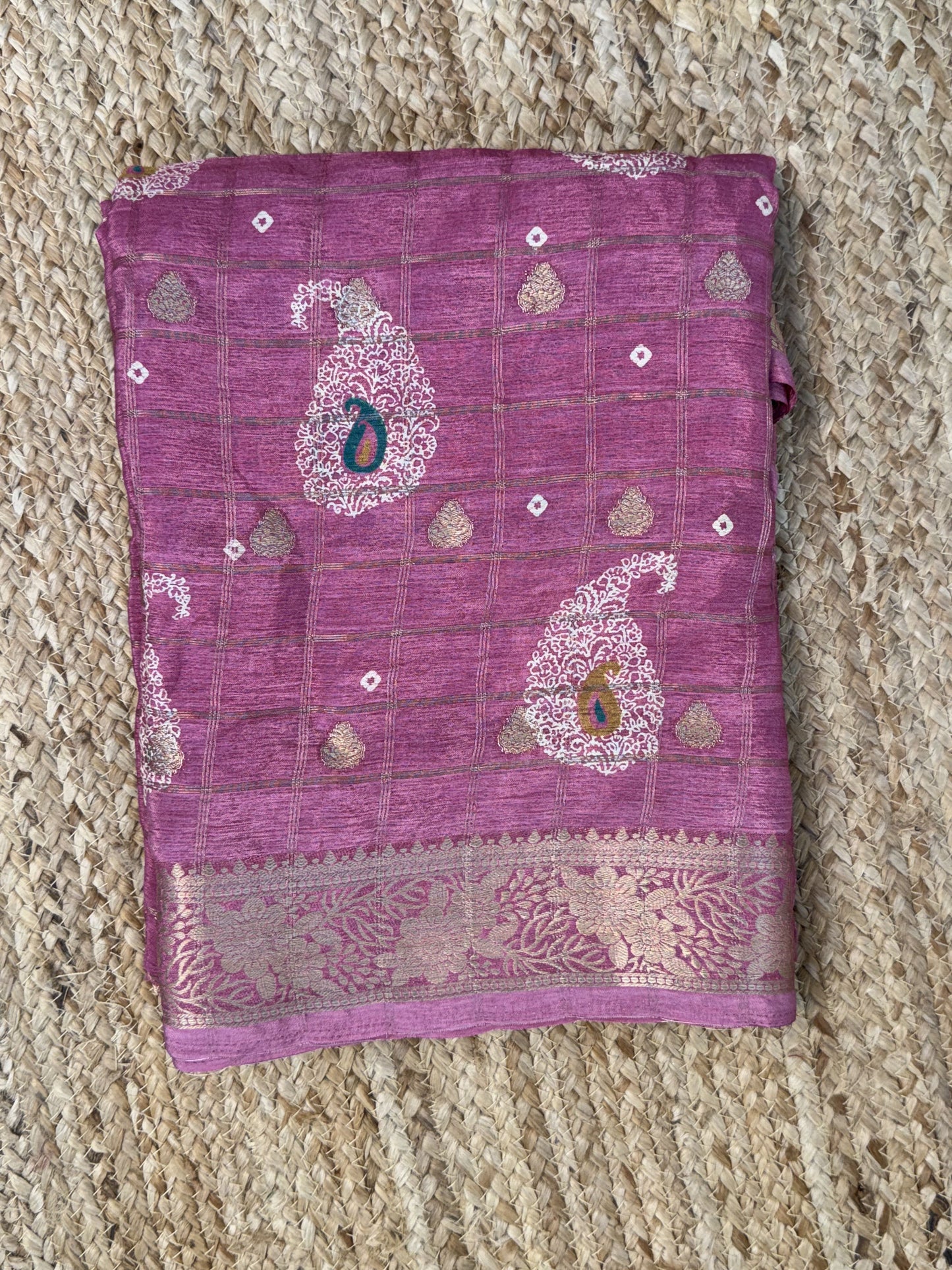 Onion Pink Georgette Saree