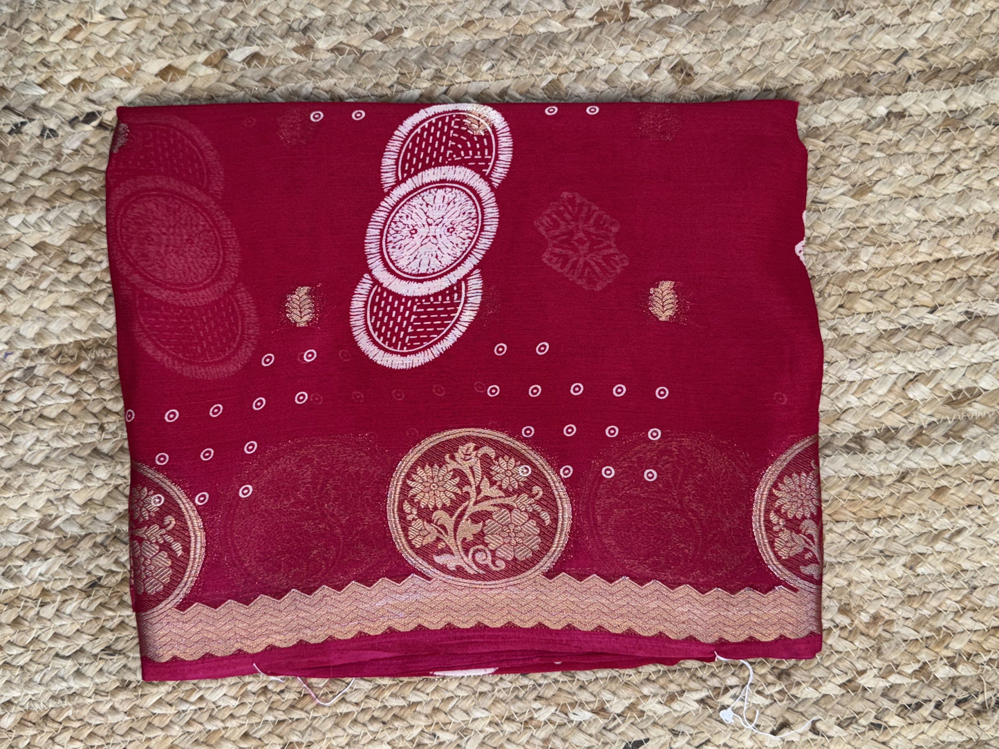 Dark Rose Georgette Saree