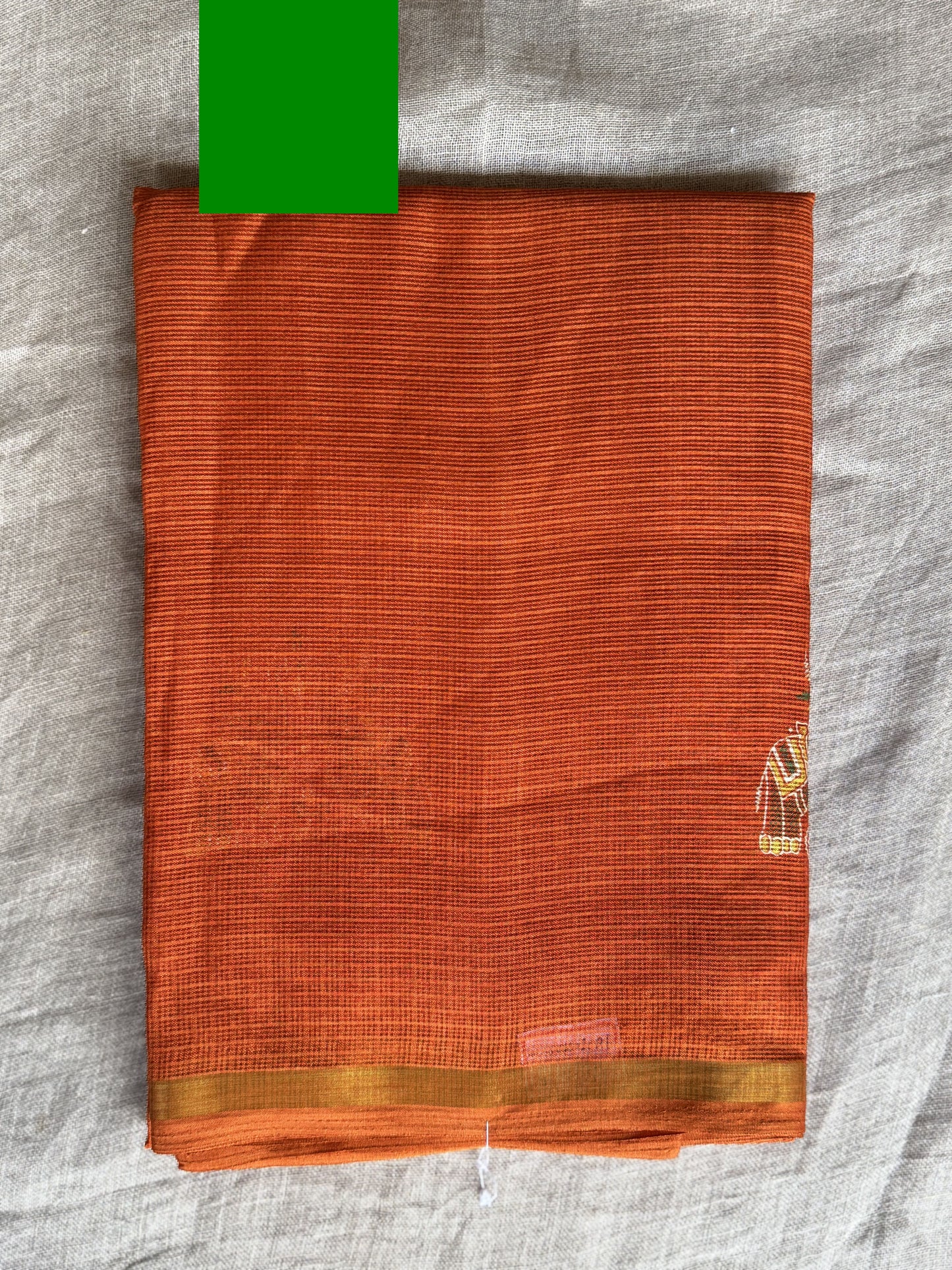 Orange Kota Cotton Saree