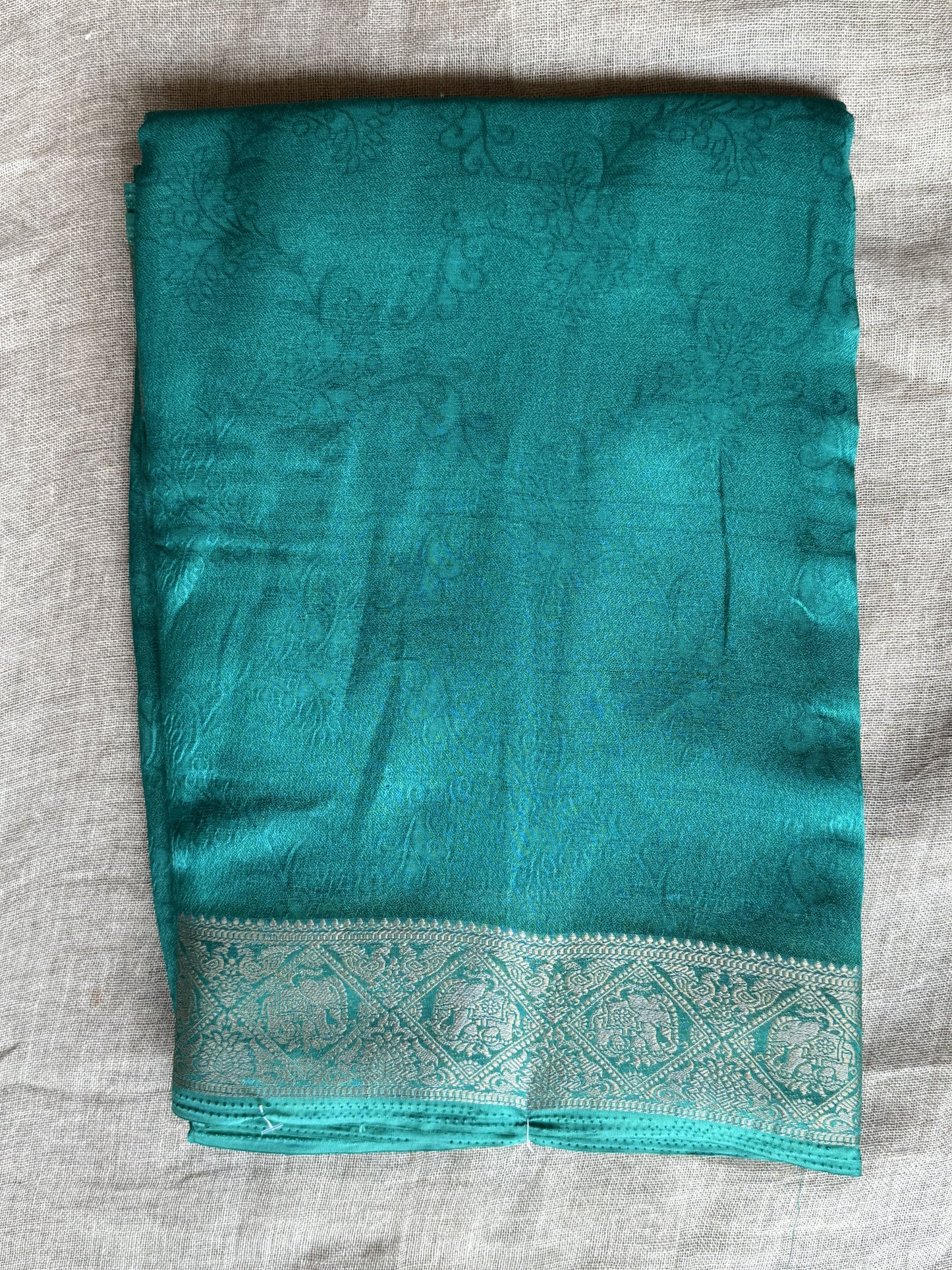 SeaFoam Green Moss Georgette Saree