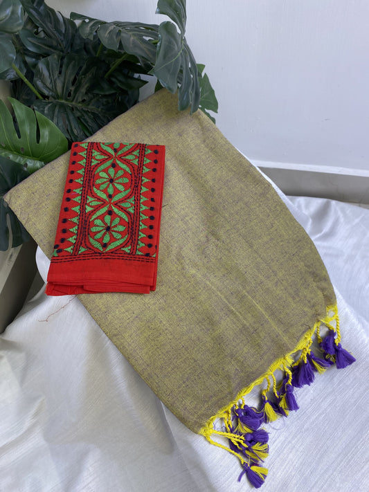 Light Lavender Plain Kaadhi Saree