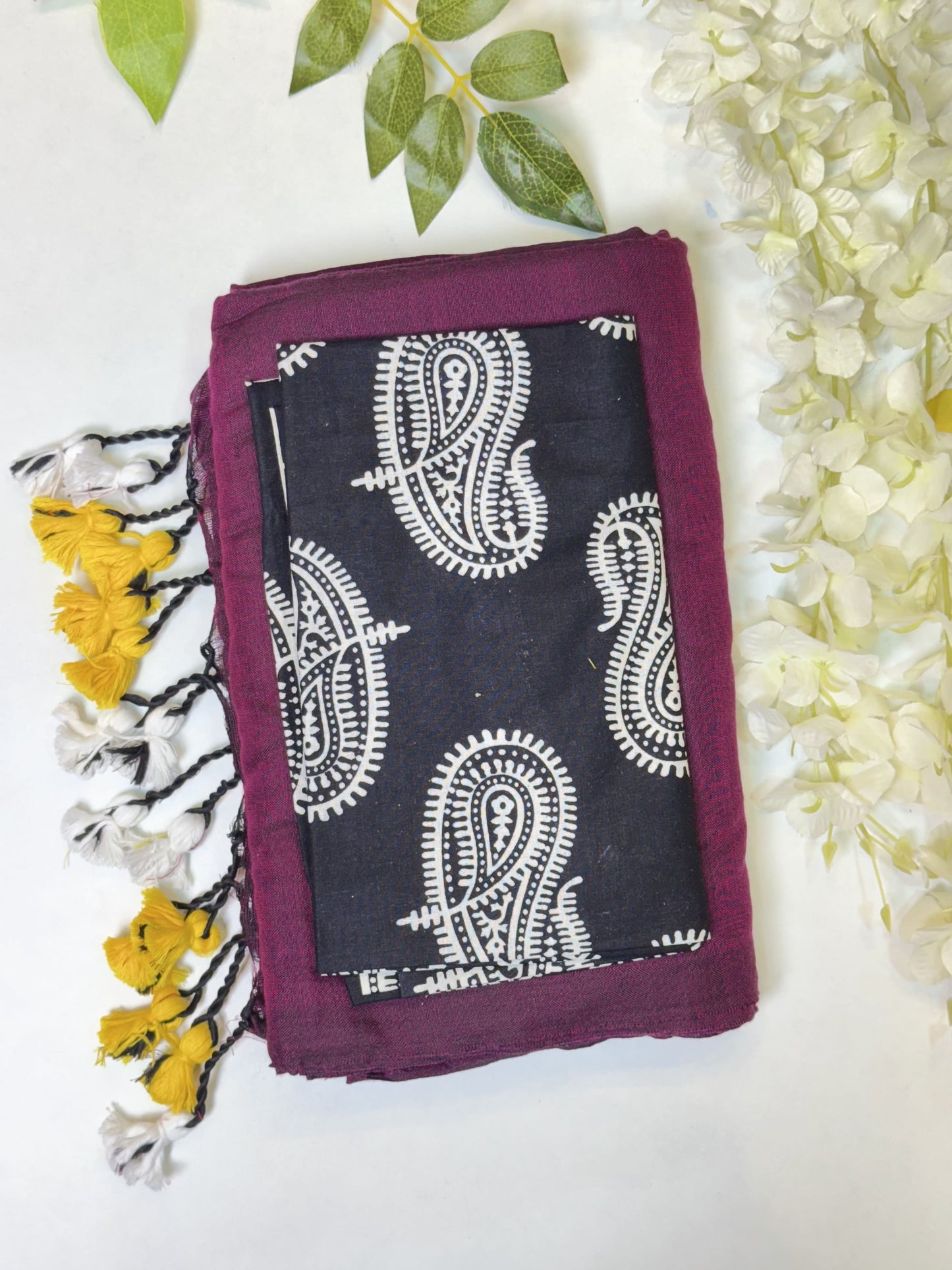 Purple Khadi Cotton Saree
