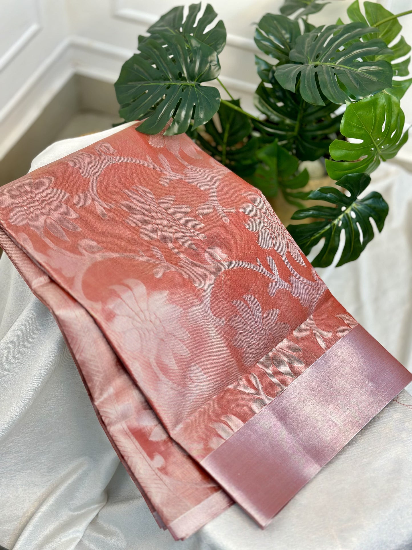 Orange Tissue Saree