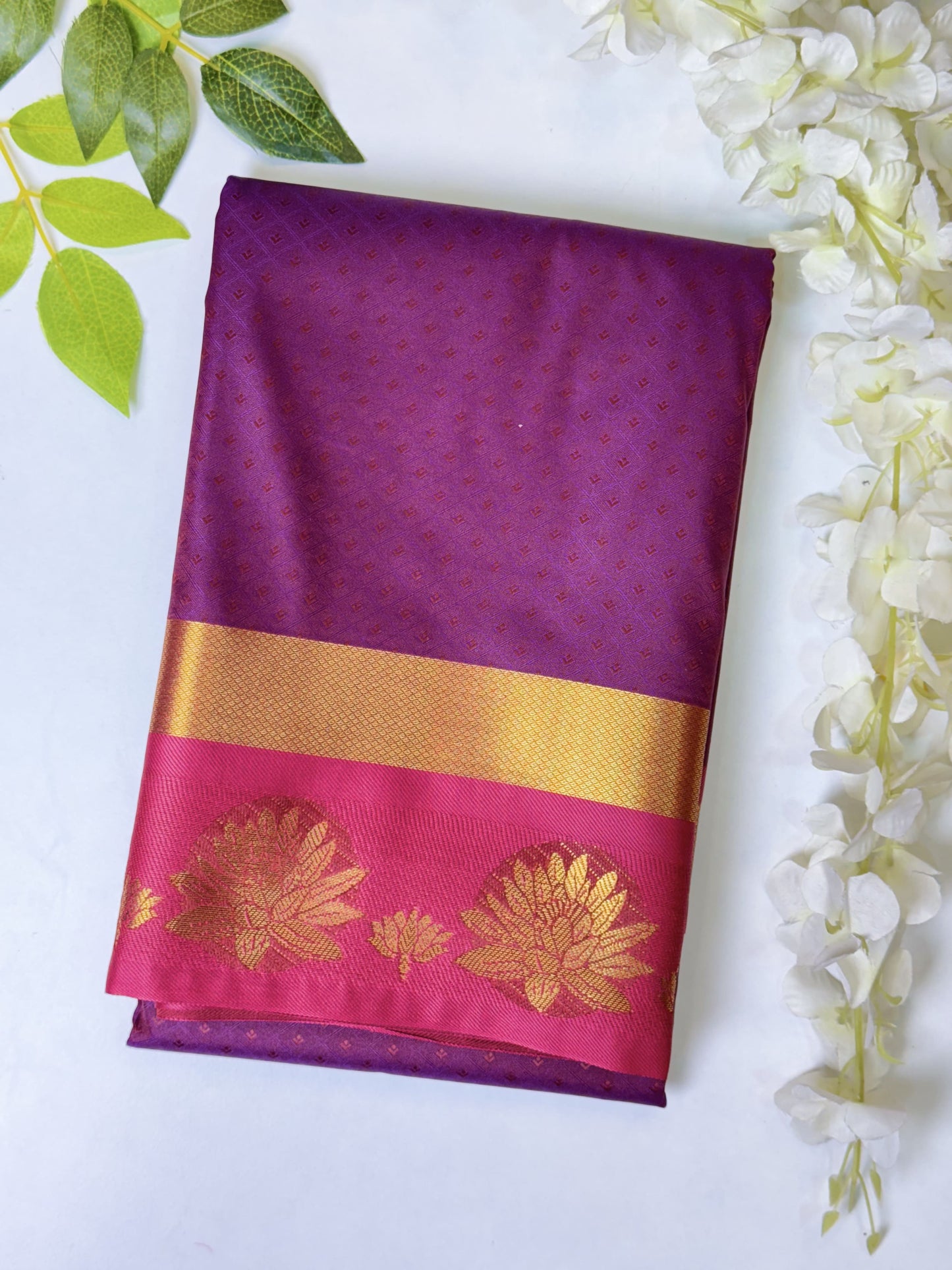 Purple Semi Silk Saree