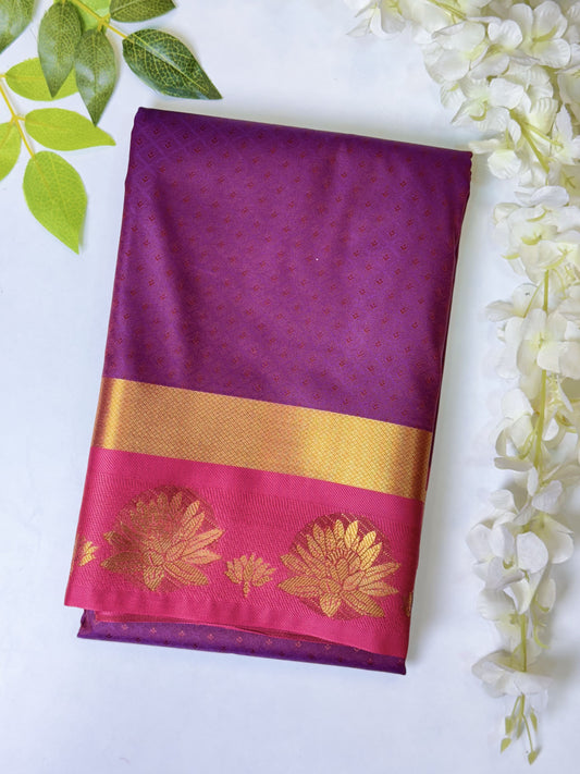 Purple Semi Silk Saree