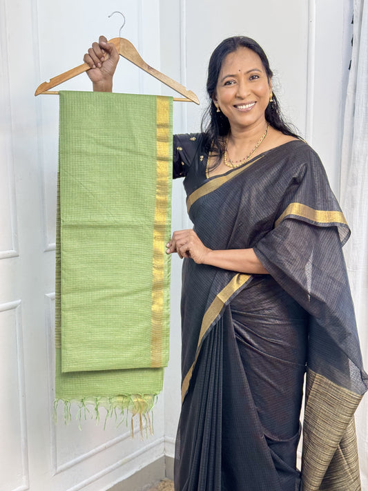 Pastel Green Kota Cotton Sarees