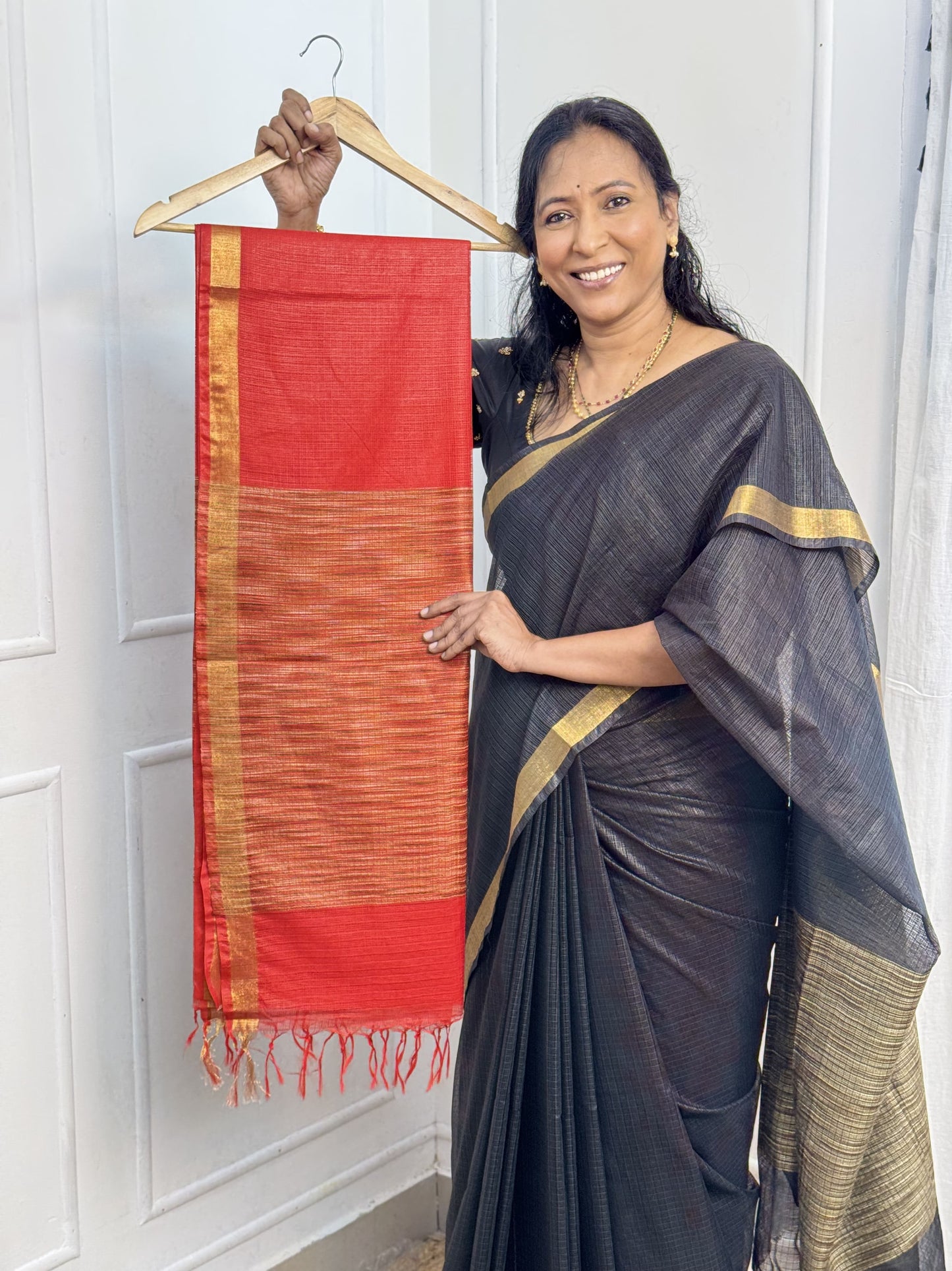 Red Kota Cotton Sarees