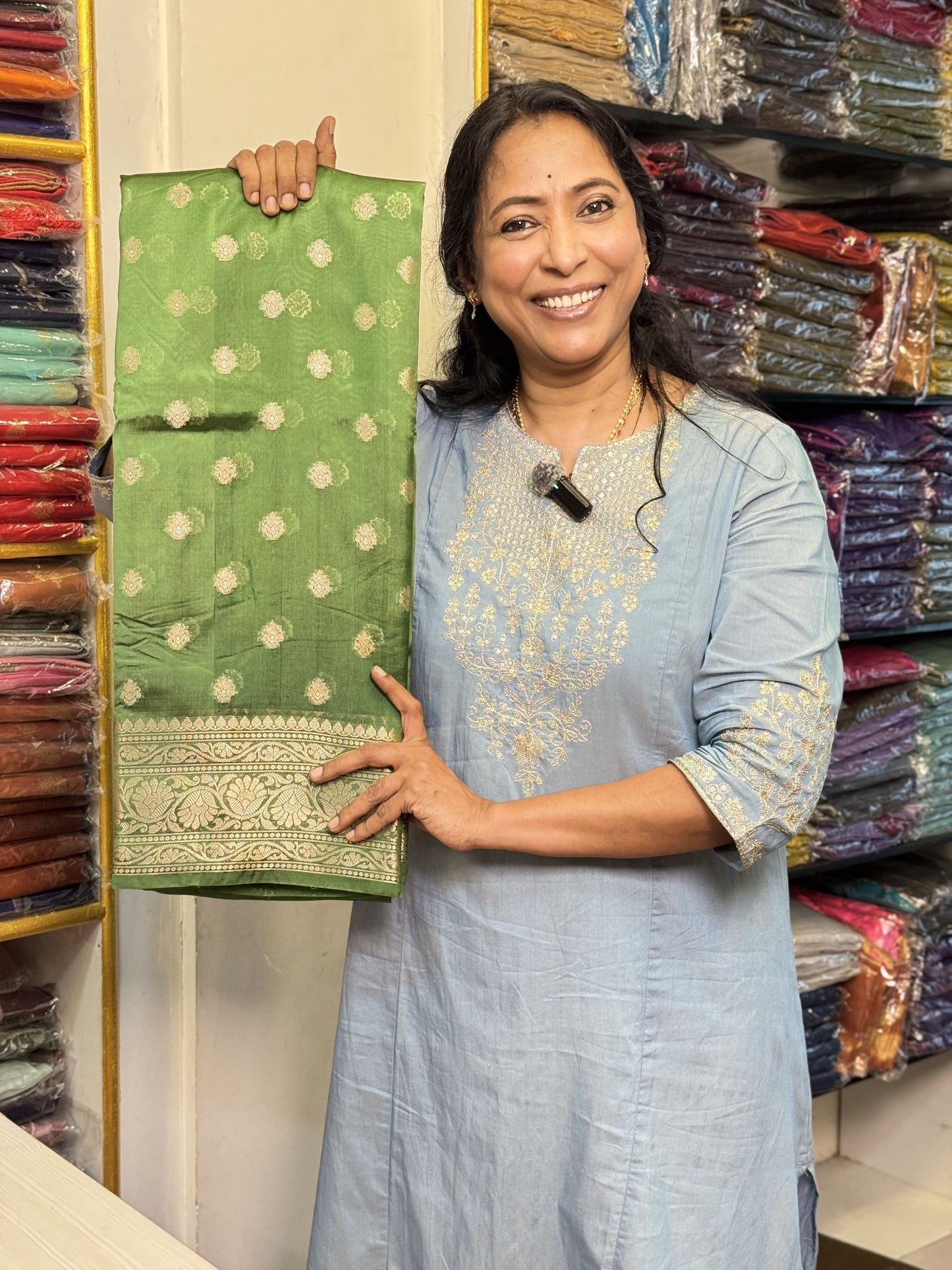 Dark Green Viscose Saree