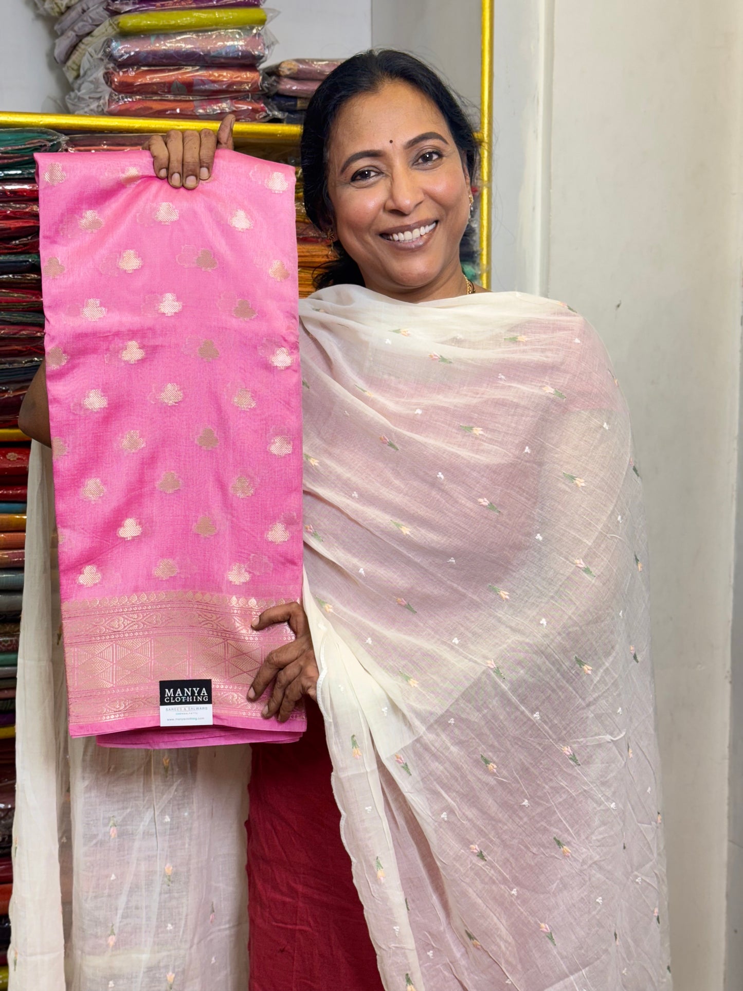 Light Pink Viscose Saree