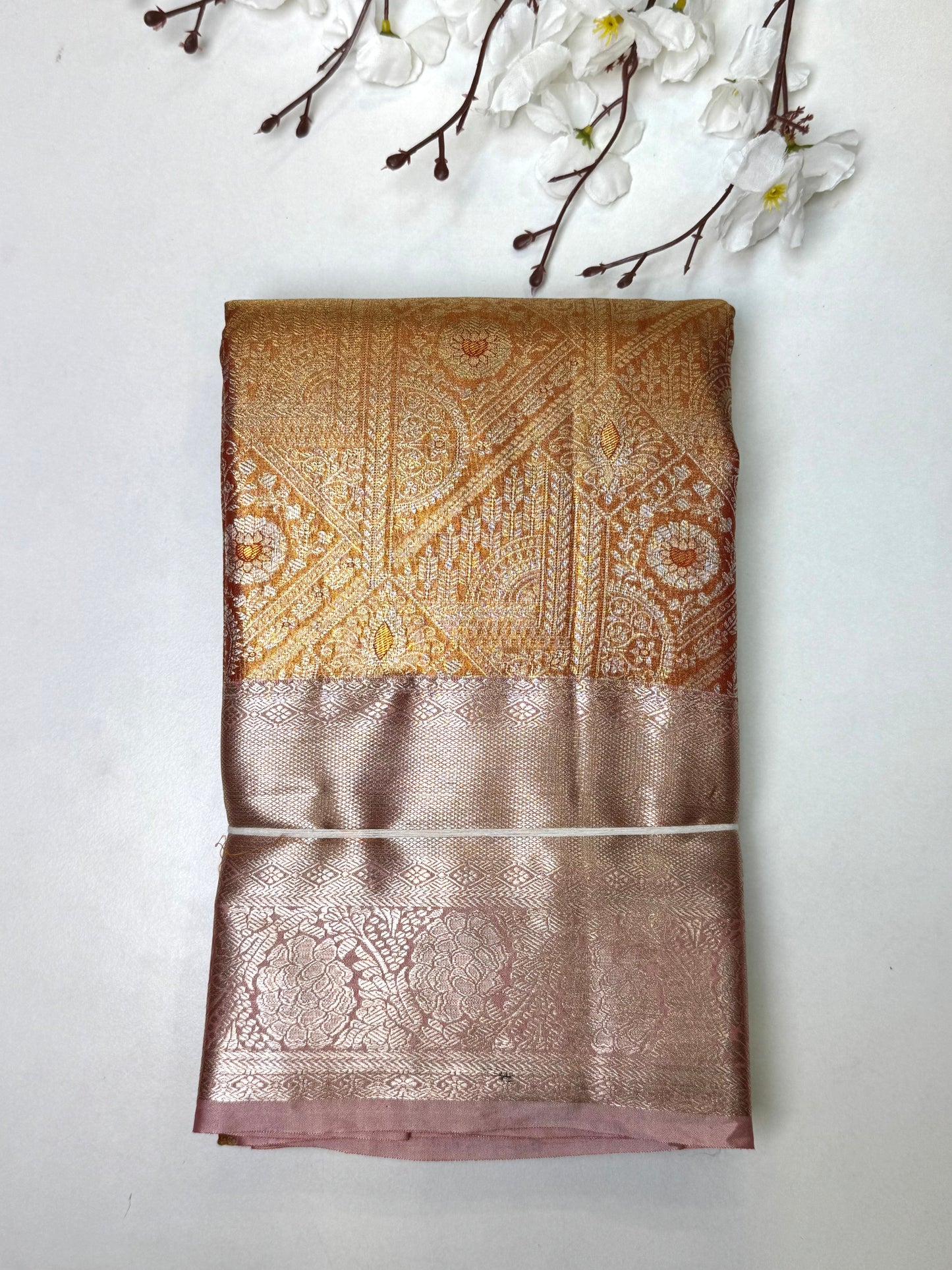 Orange Premium Bridal Kanchi Soft Silk Saree