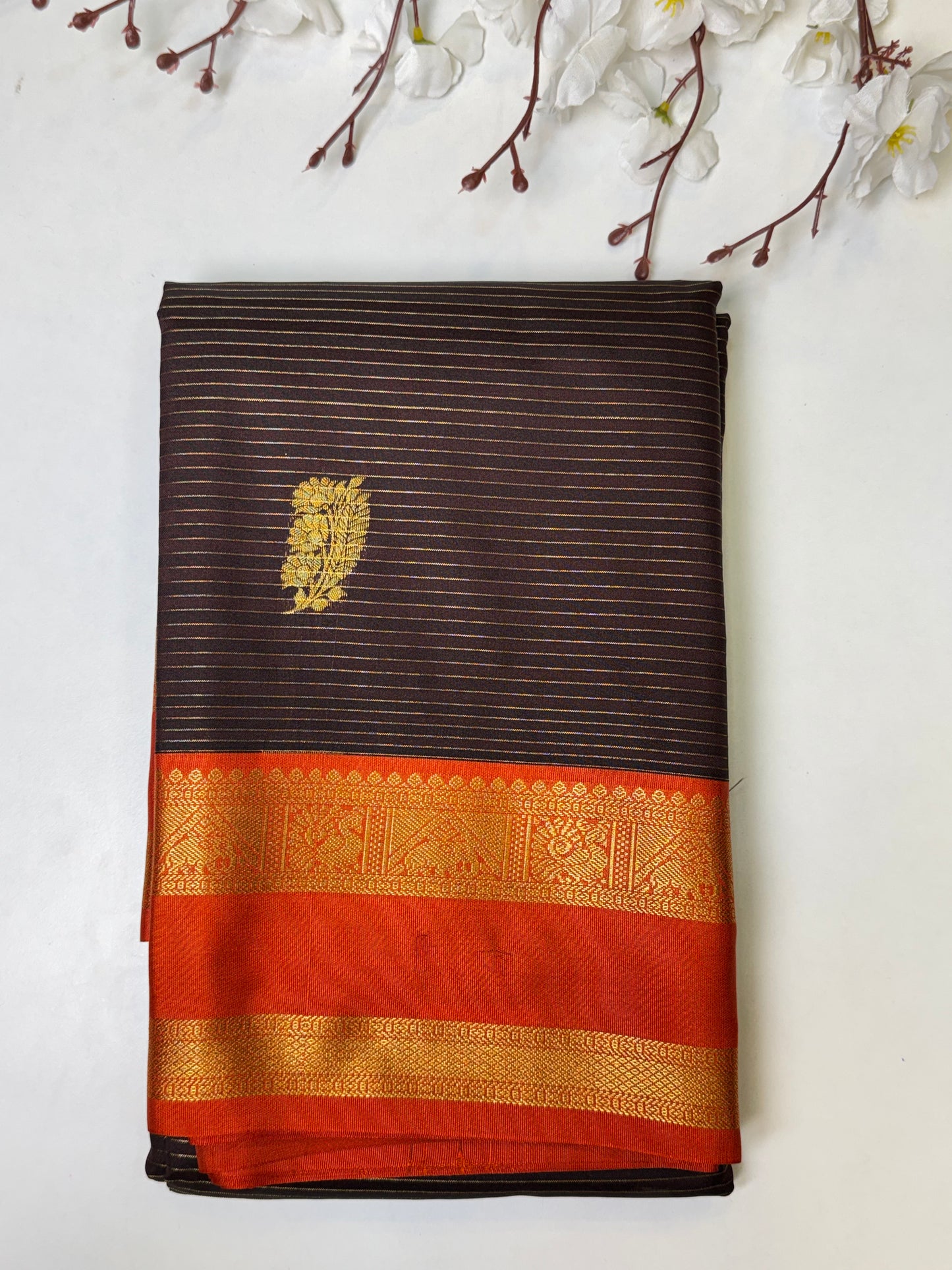 Coffee-Brown Premium Bridal Kanchi-Soft Silk Saree