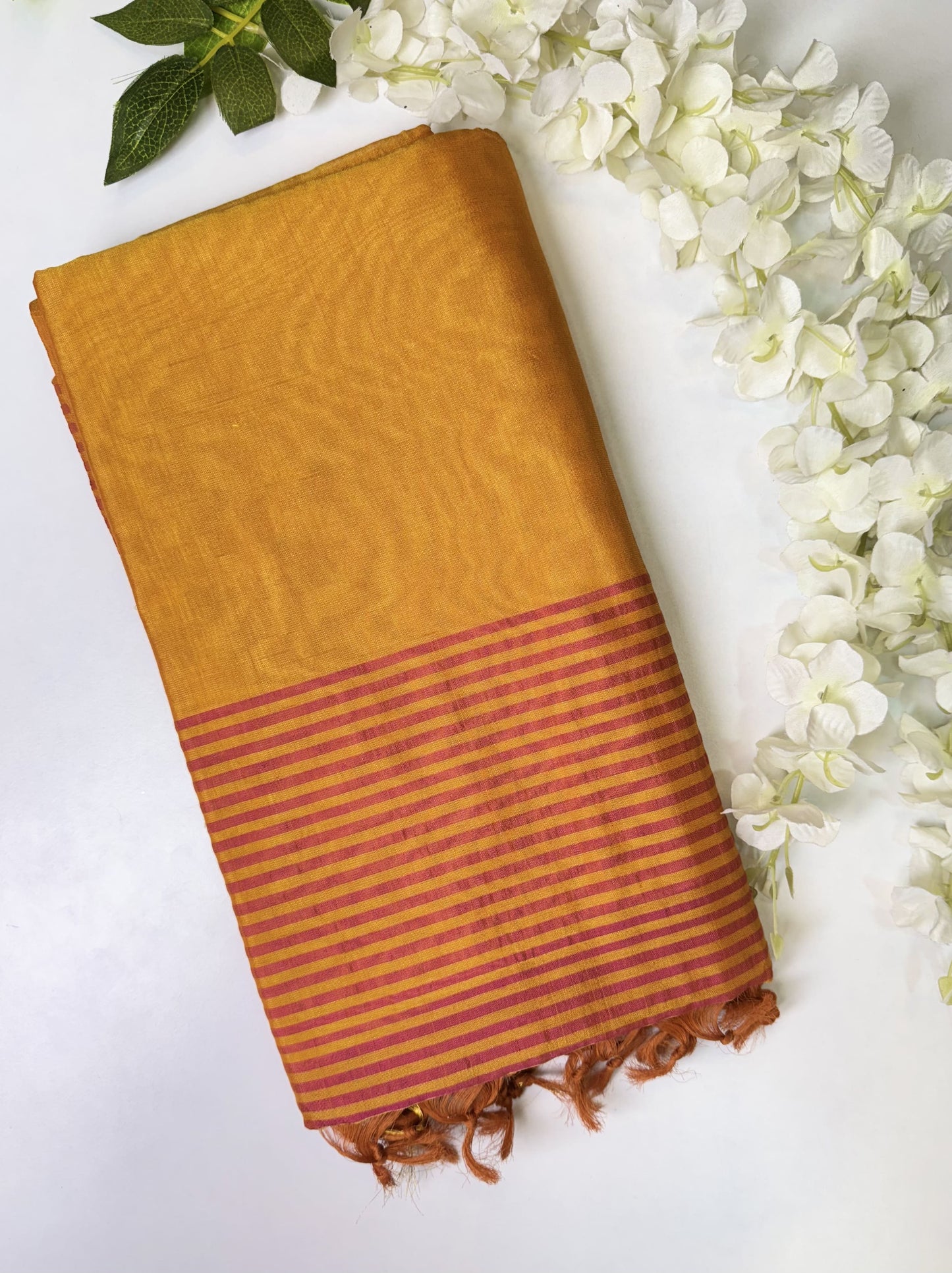 Orange-Gold Sico Silk Saree