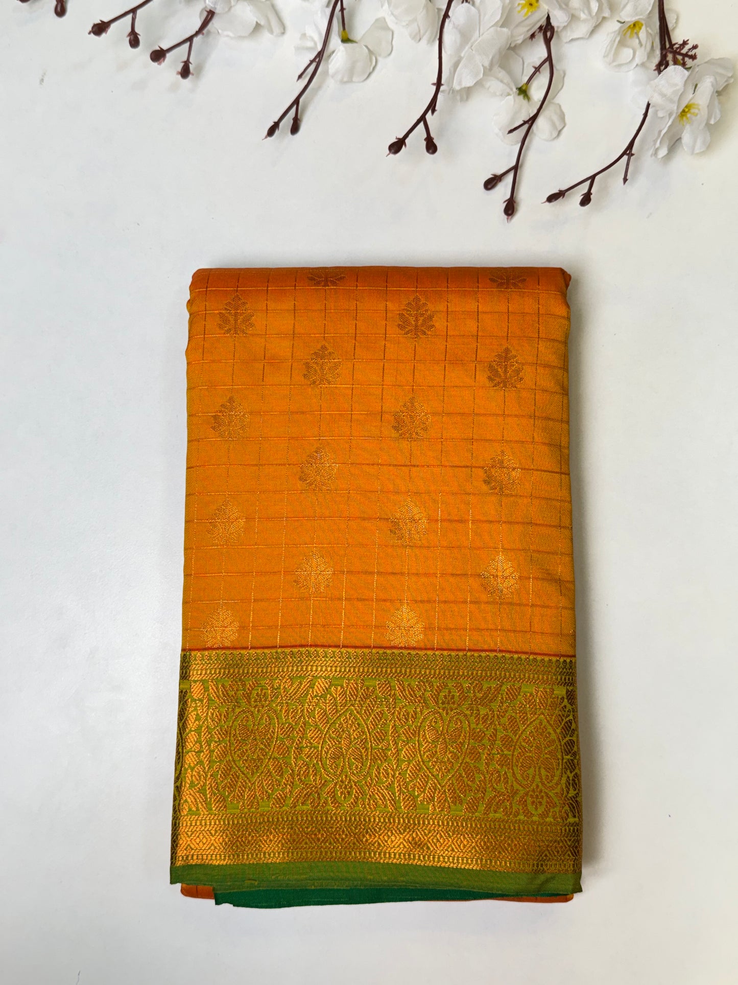 Yellow Premium Bridal Kanchi-Soft Silk Saree