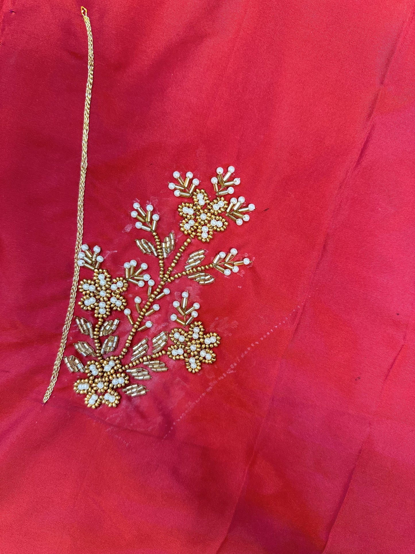 Red Hand Work Blouse