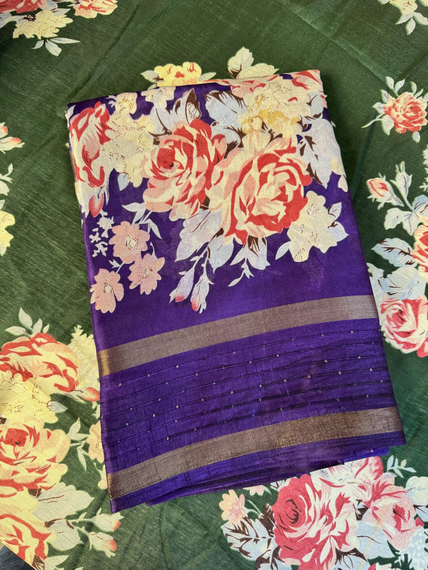 Violet Semi Dola Silk Saree