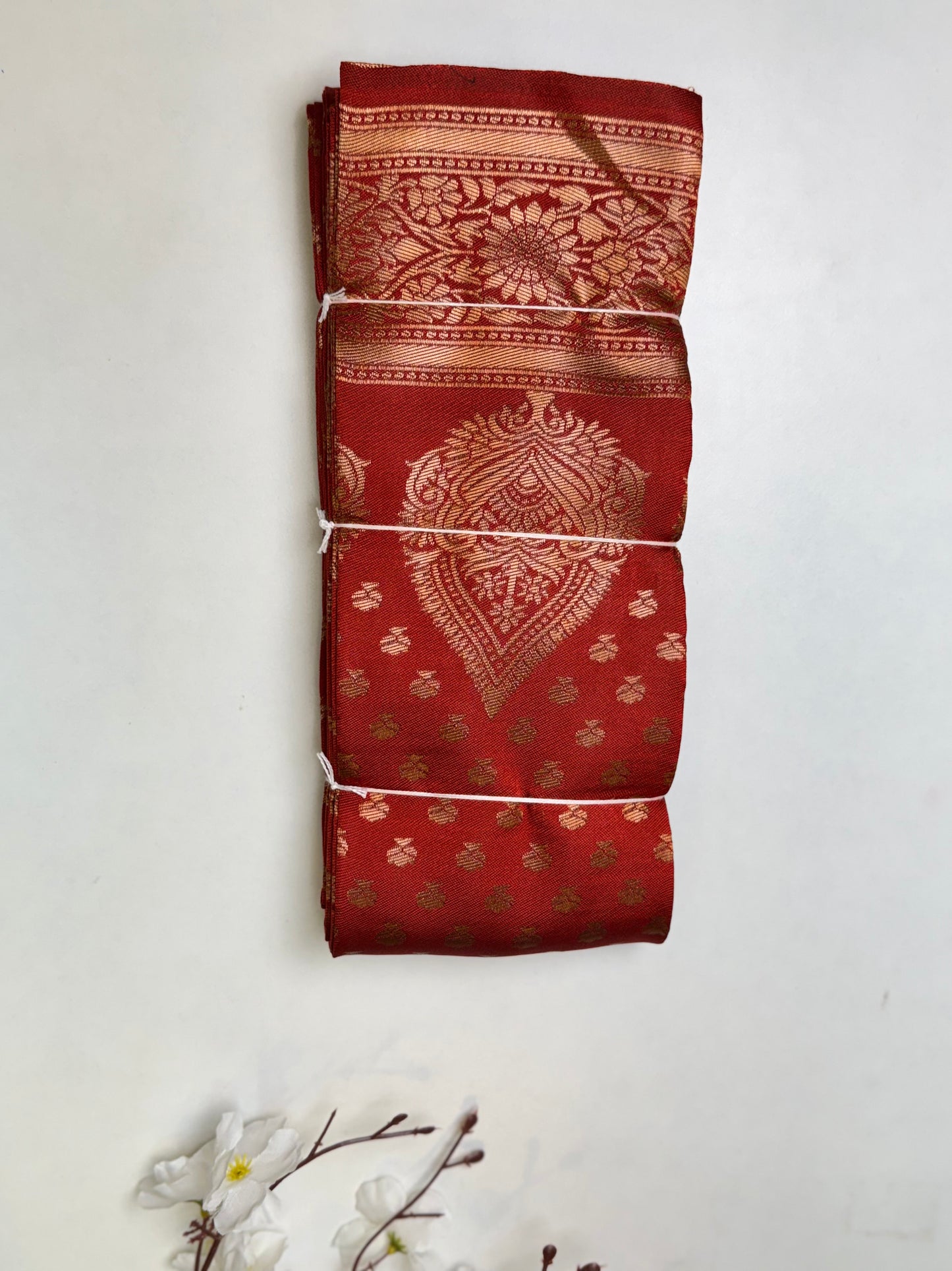 Red Kanchi Semi Silk Saree