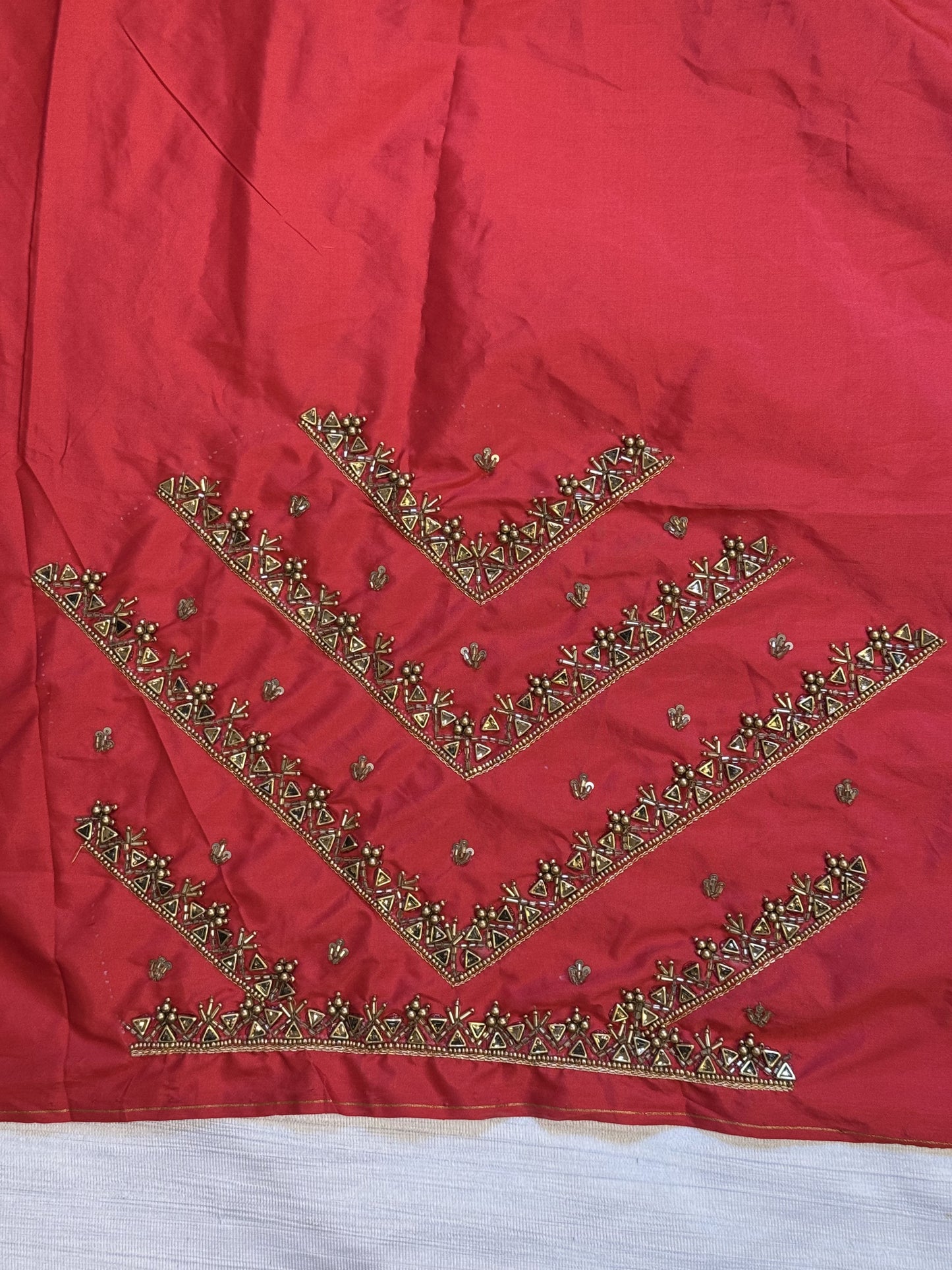 Red Hand Work Blouse