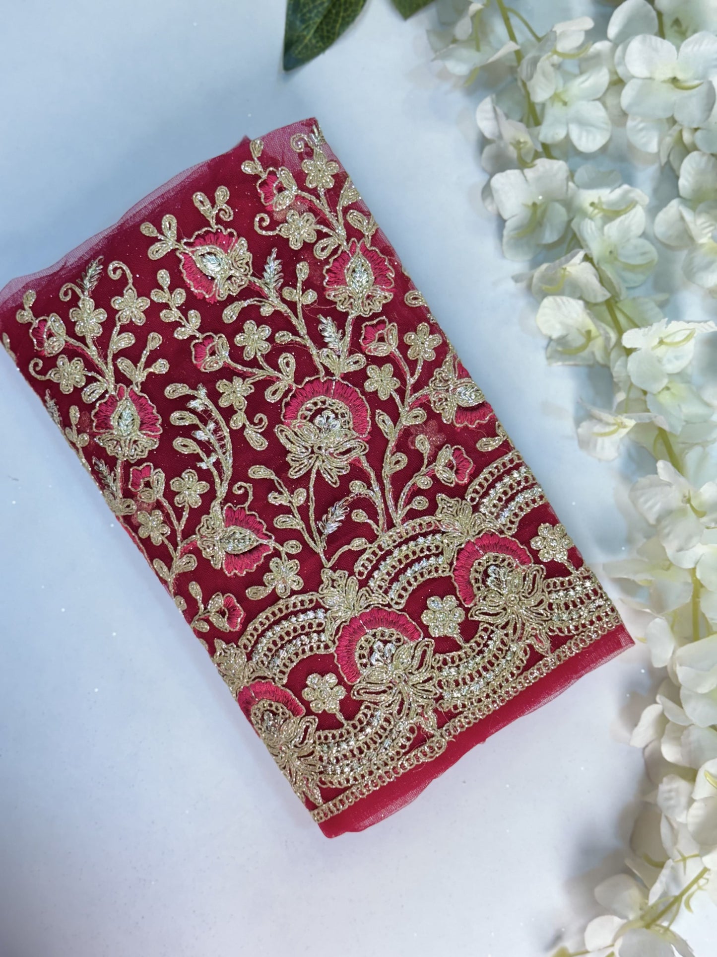 Dark Rose Netted-Machine Work Blouse