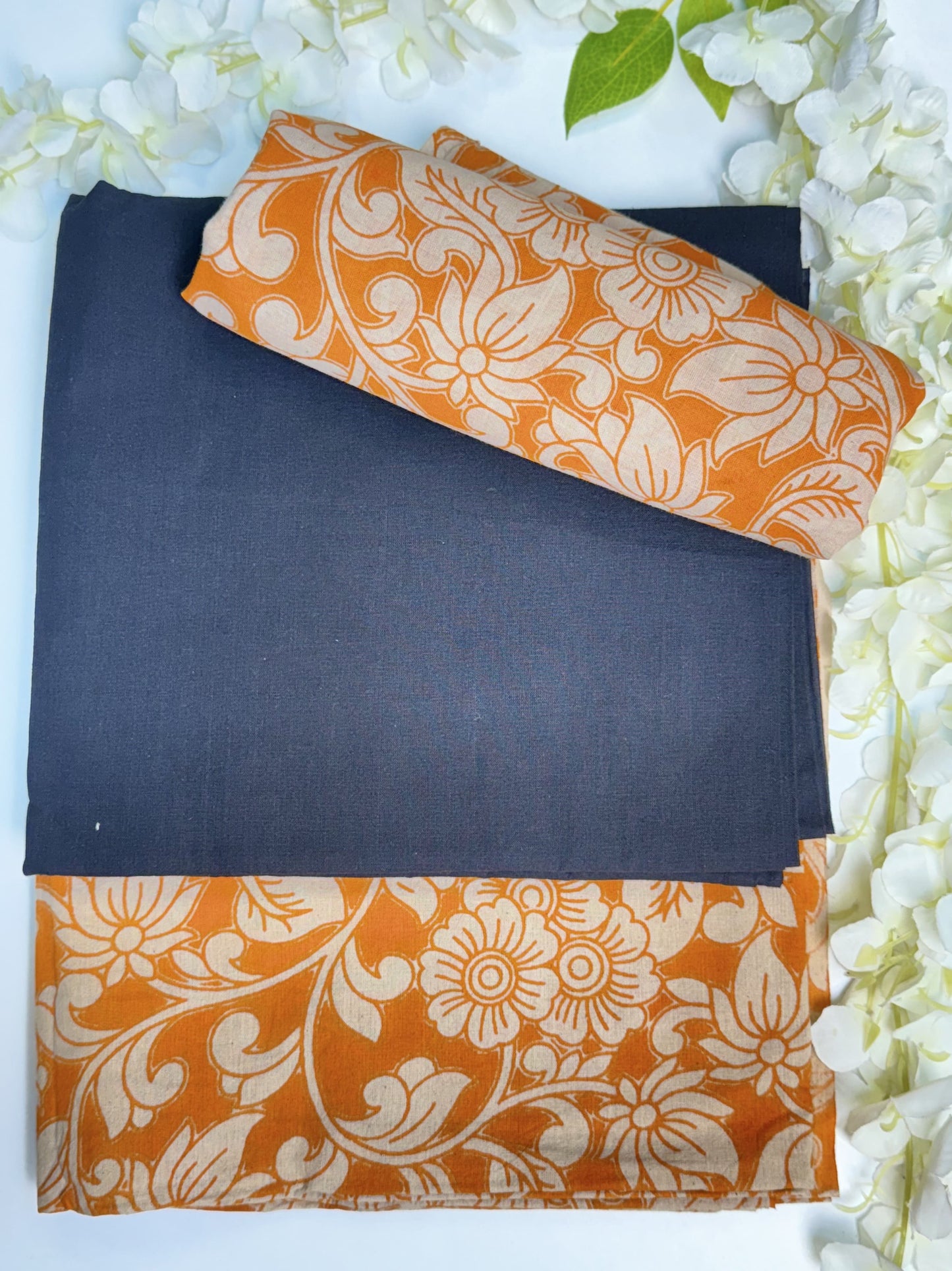 Black Kalamkari Pure Cotton Unstitched Salwar Material