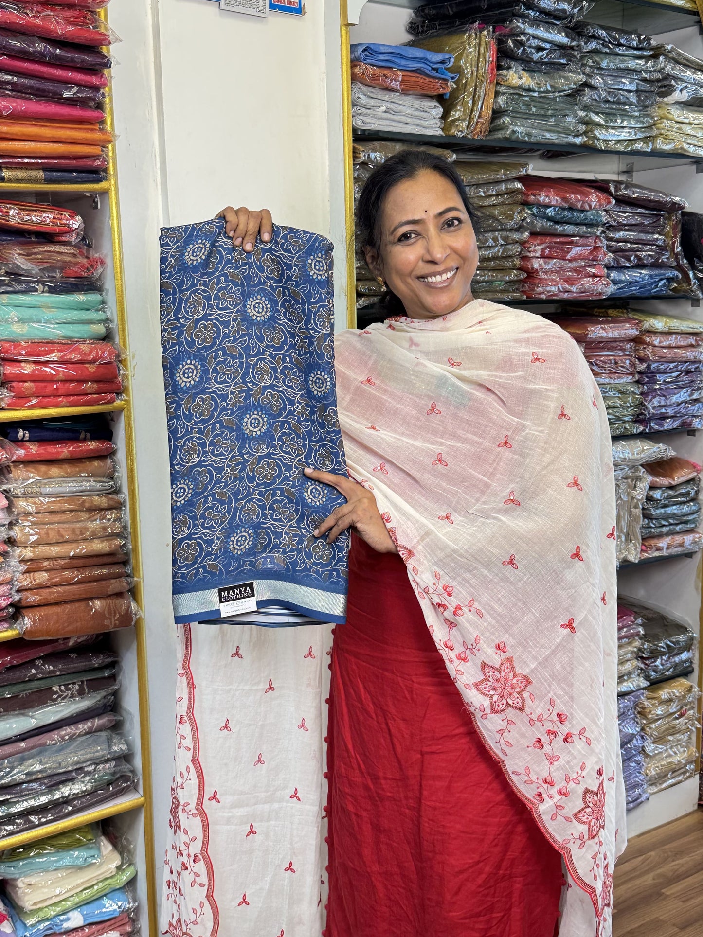 Blue Georgette Saree