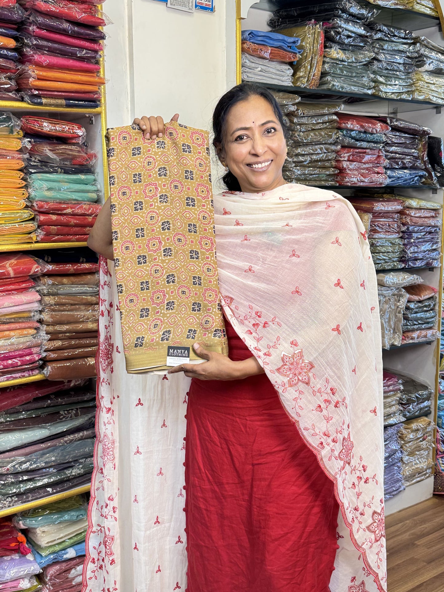 Mustard Georgette Saree