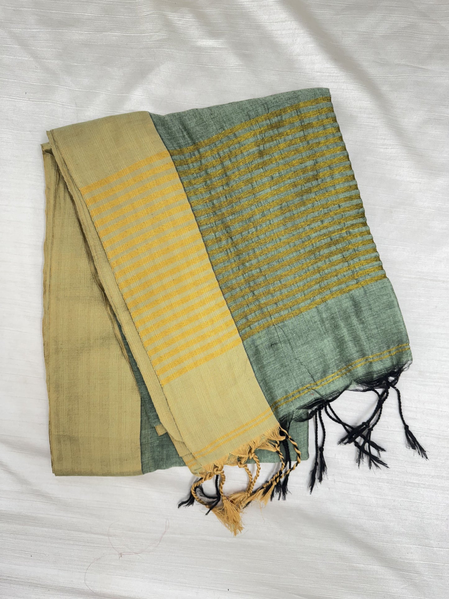 Viridian Green Pure Cotton Saree