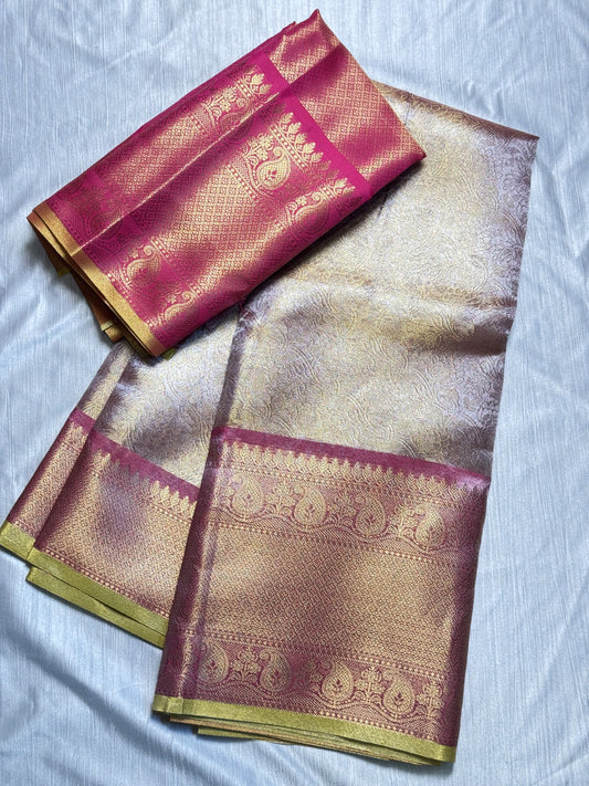 Light Pink Tissue Saree