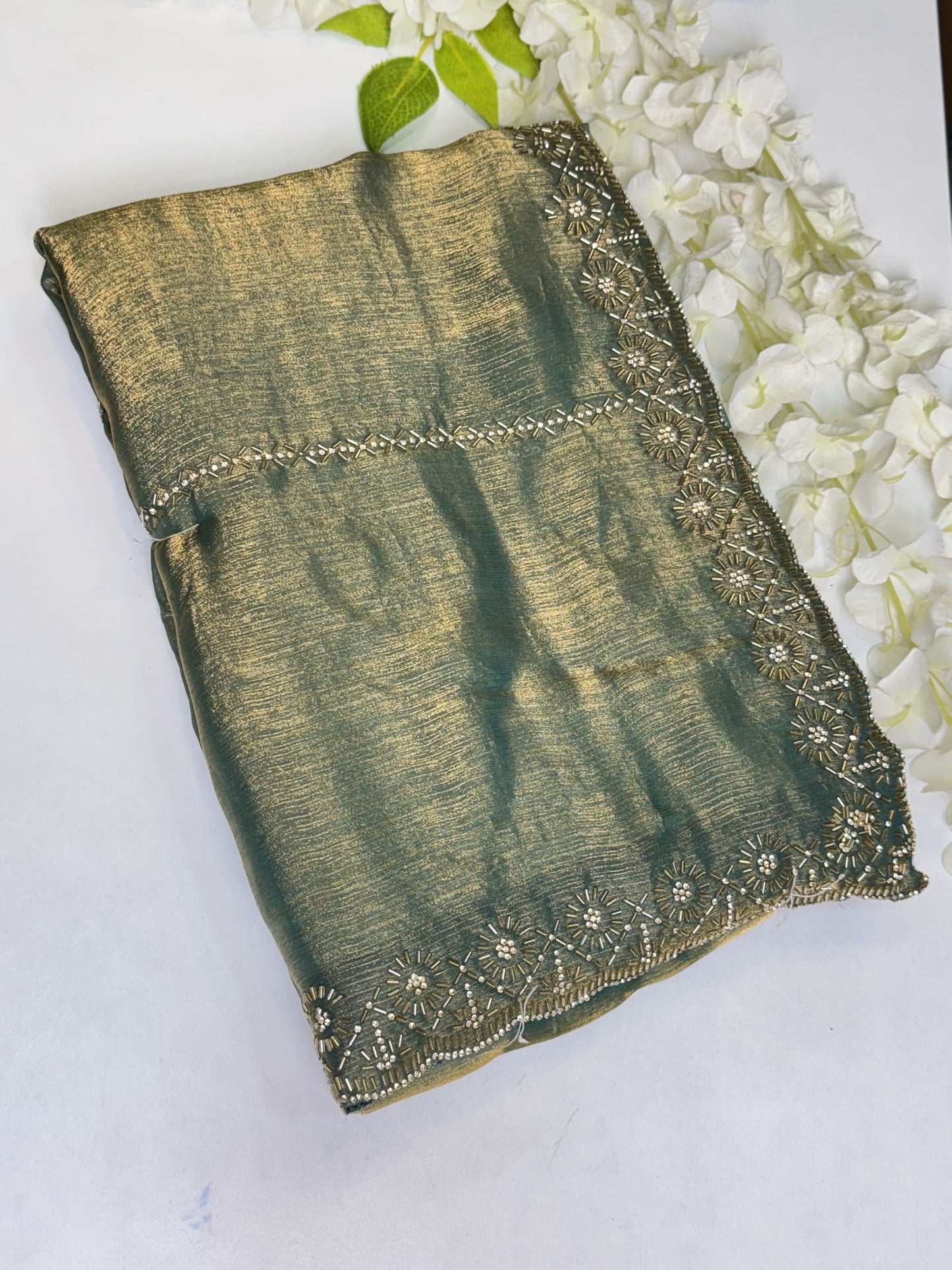 RamaGreen Space Silk Designer Saree