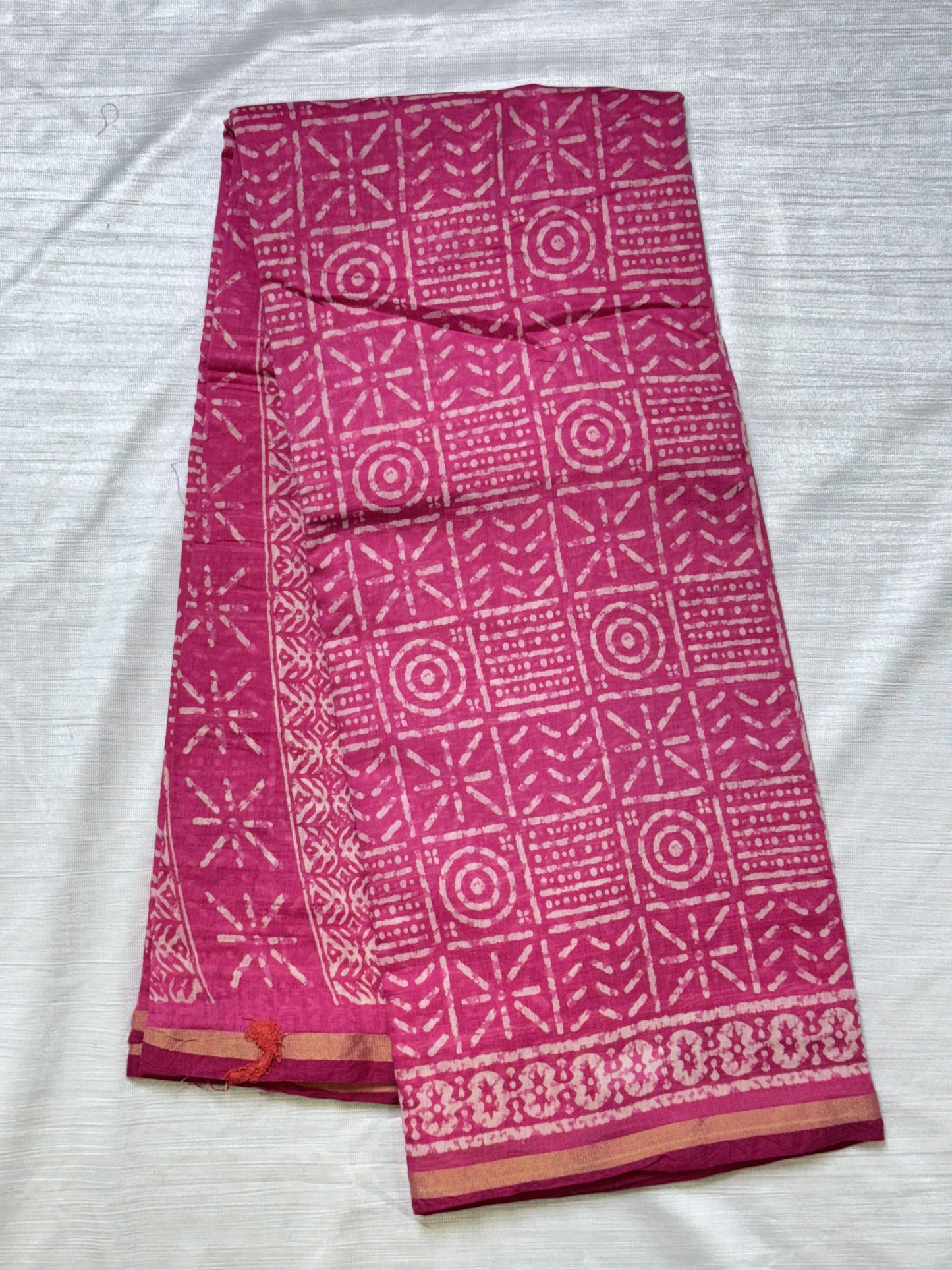 Pink Pure Cotton Saree