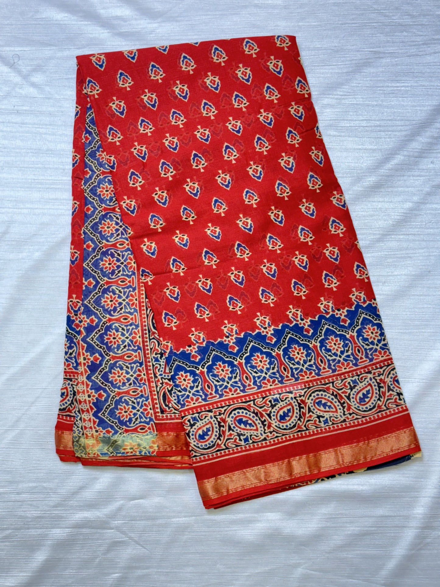 Red Pure Cotton Saree