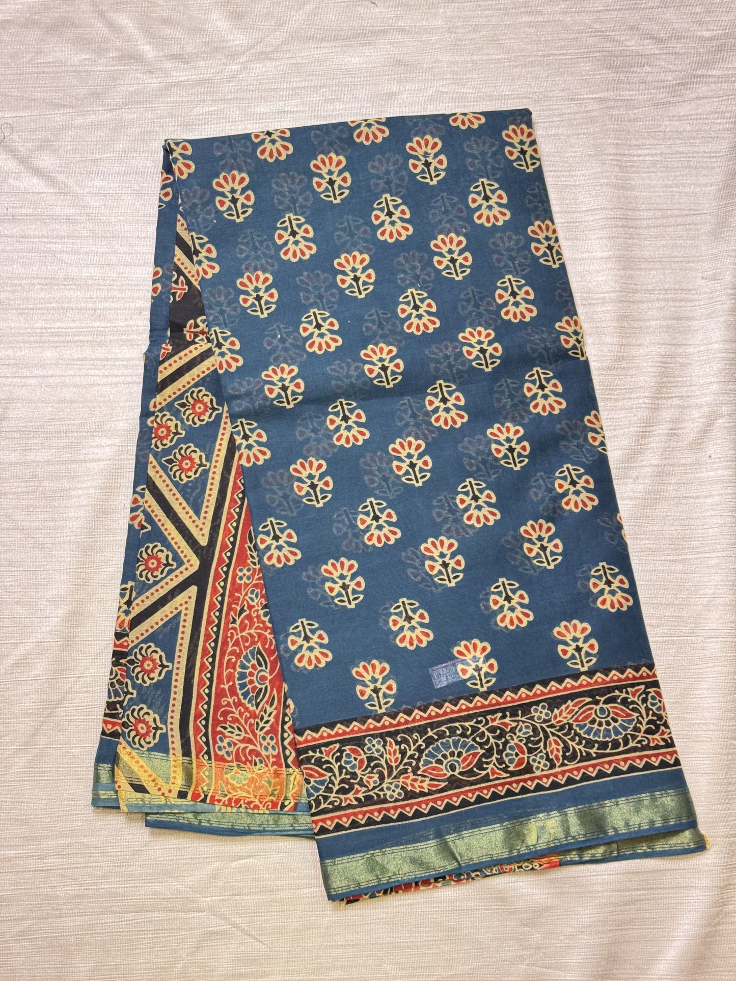 Blue Pure Cotton Saree