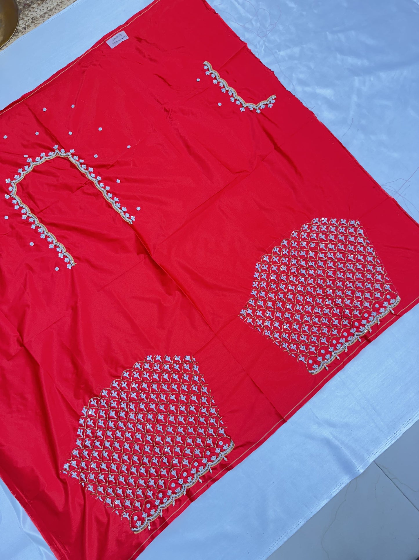 Red Hand Work Blouse