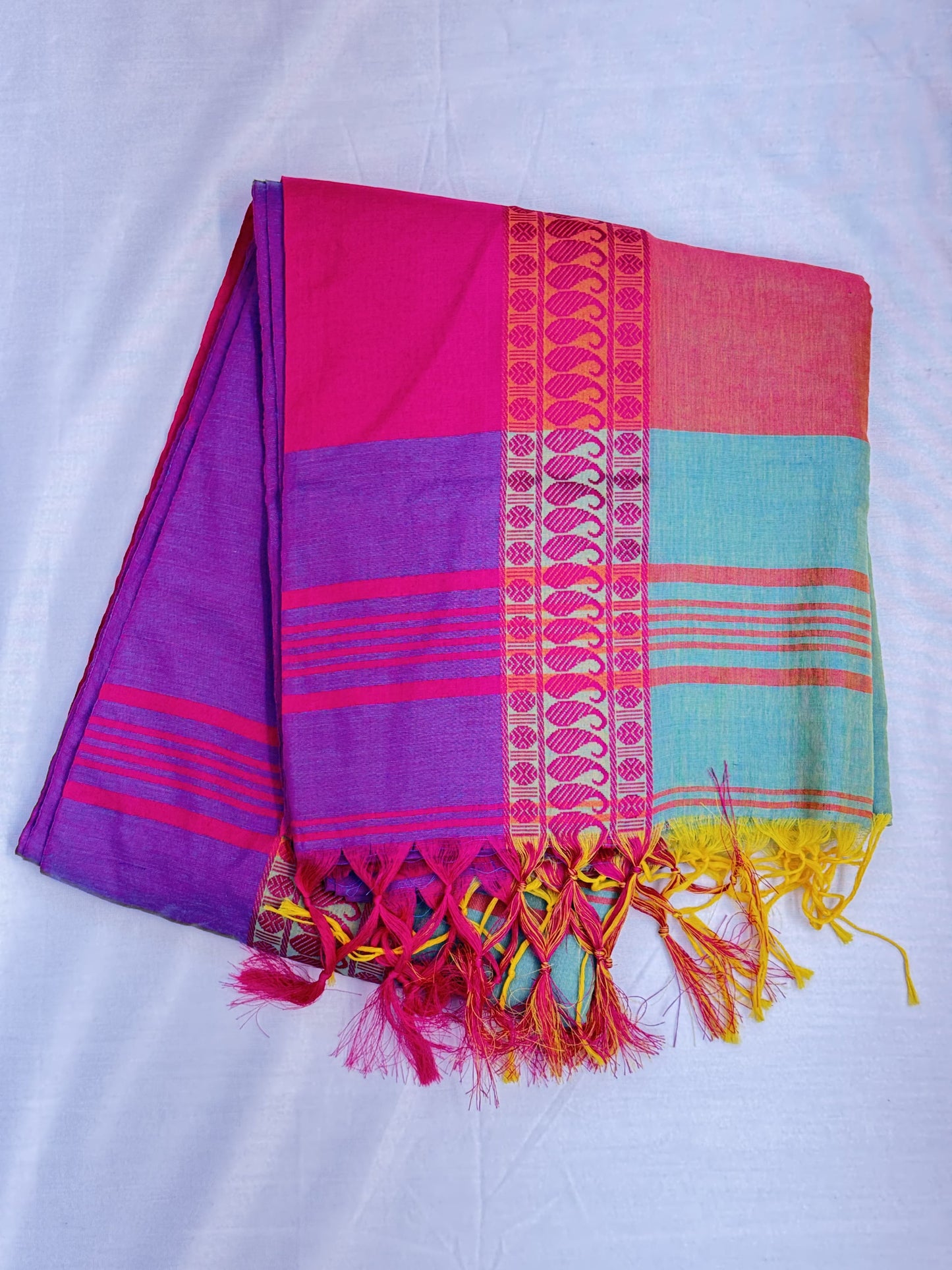 Violet Pure Cotton Saree