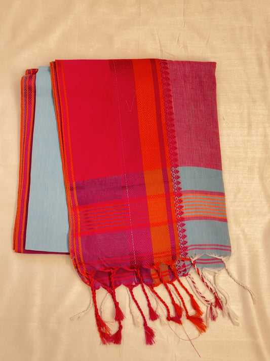 Light Blue Pure Cotton Saree