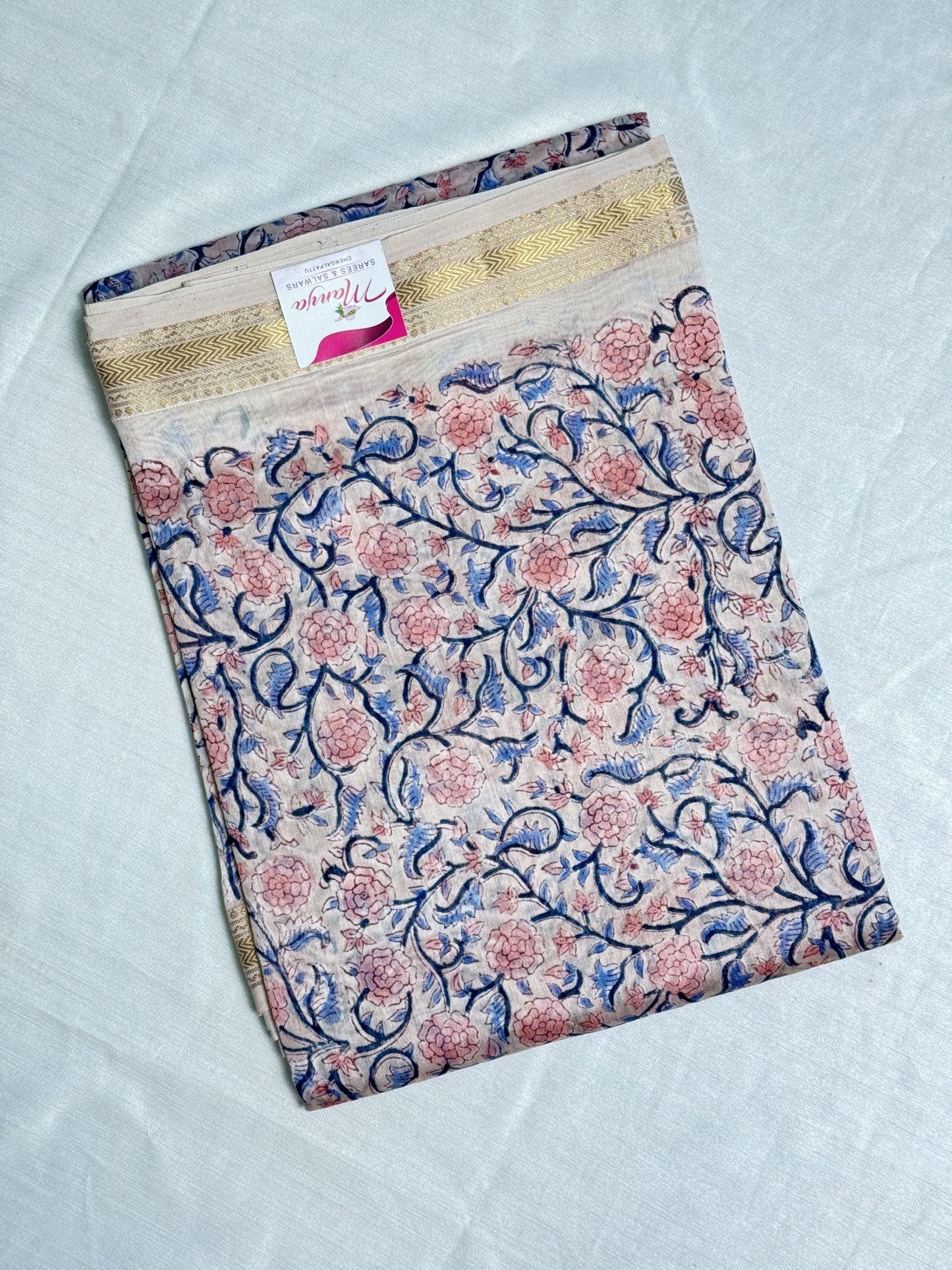 Off- White Cotton Saree