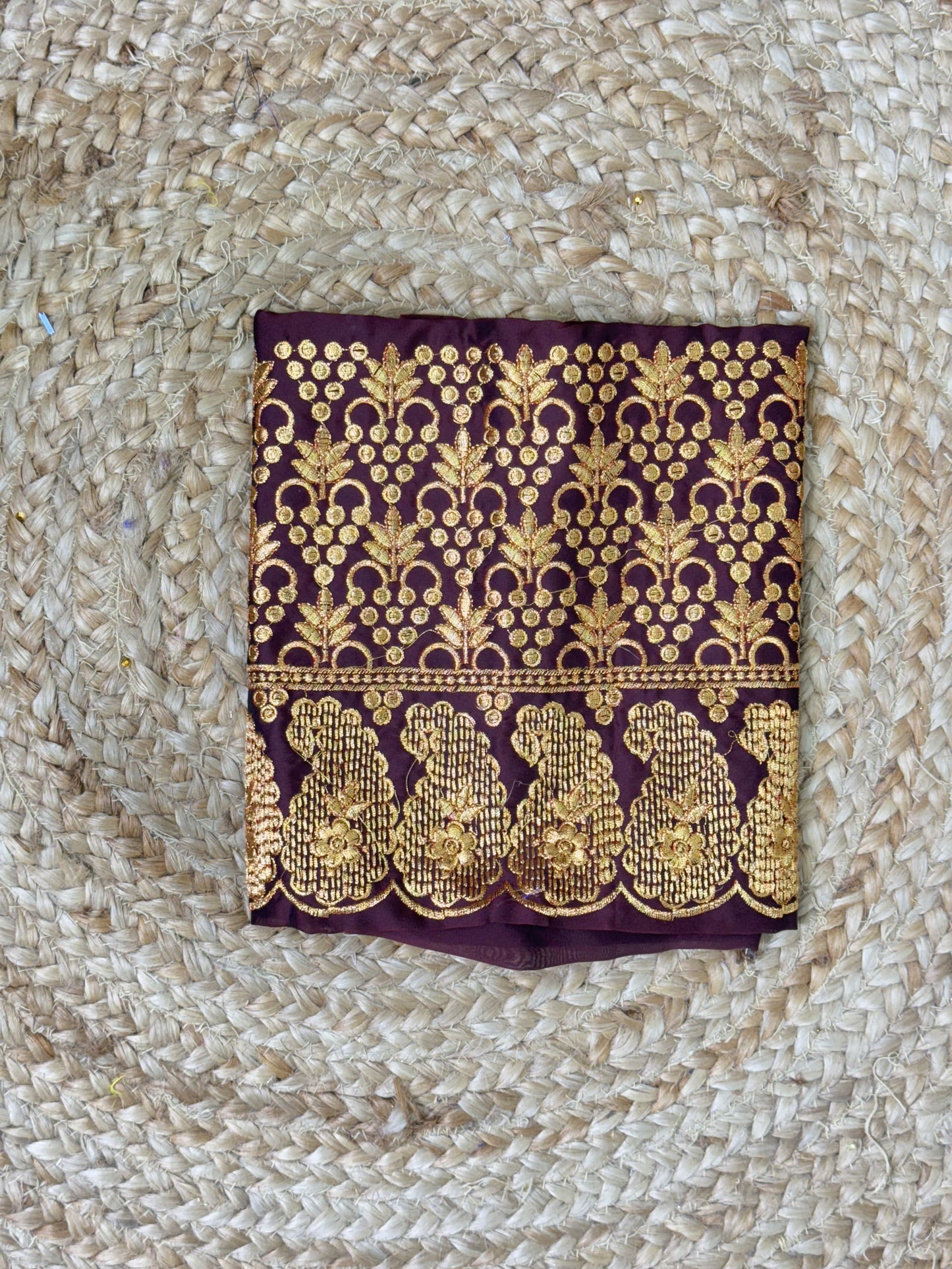 Brown Machine Work Blouse