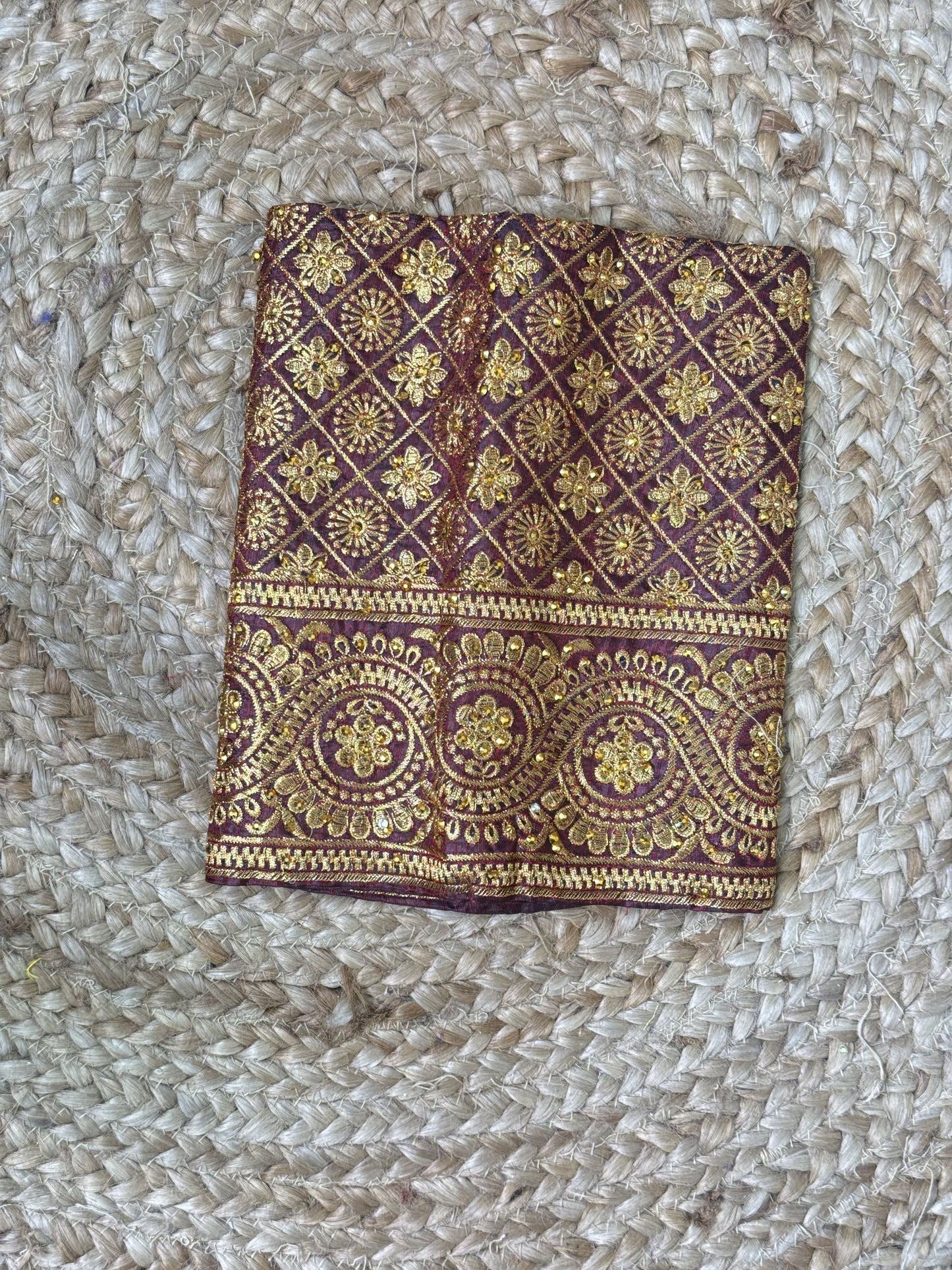Brown Machine Work Blouse