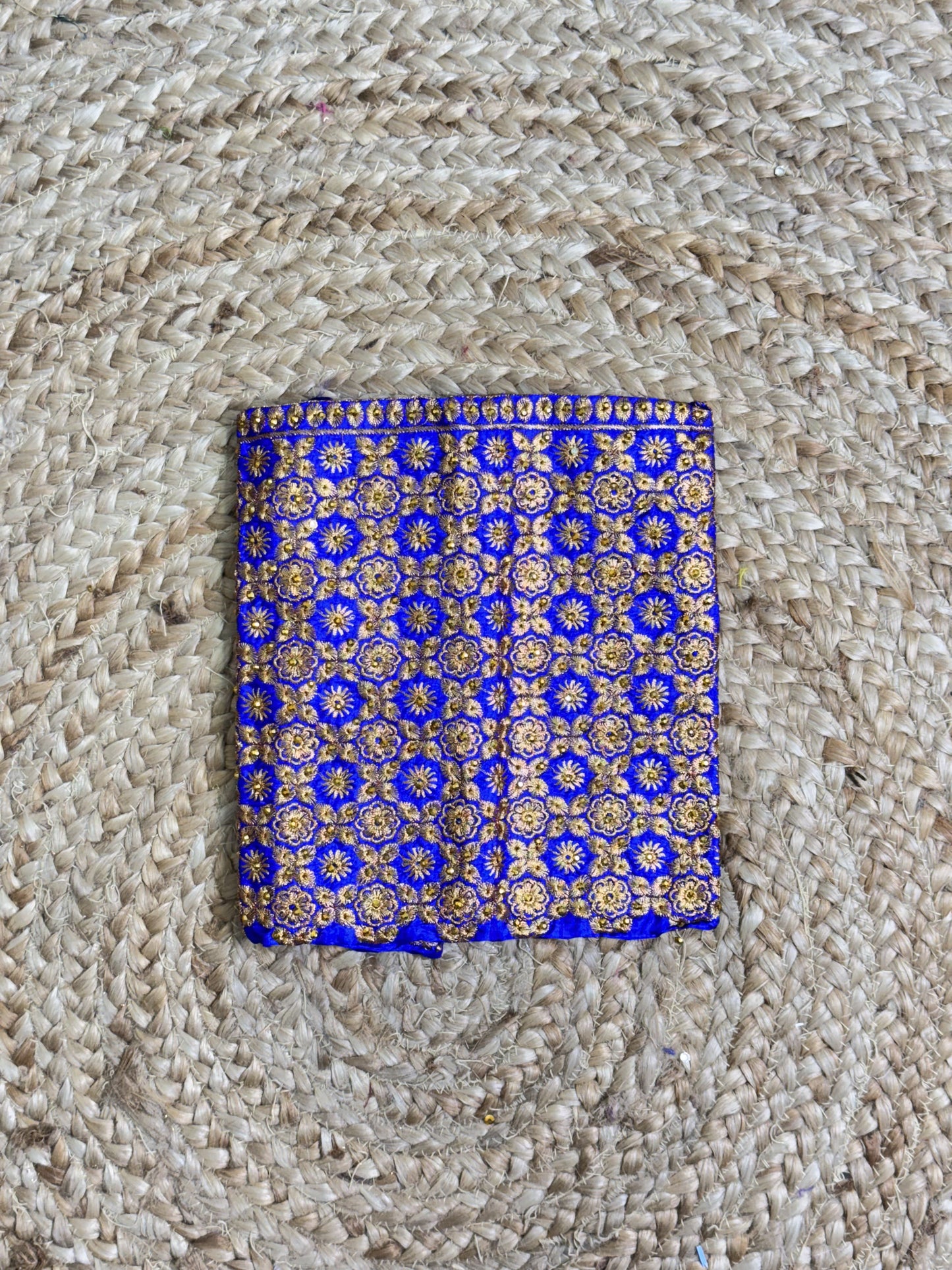 Royal Blue Machine Work Blouse