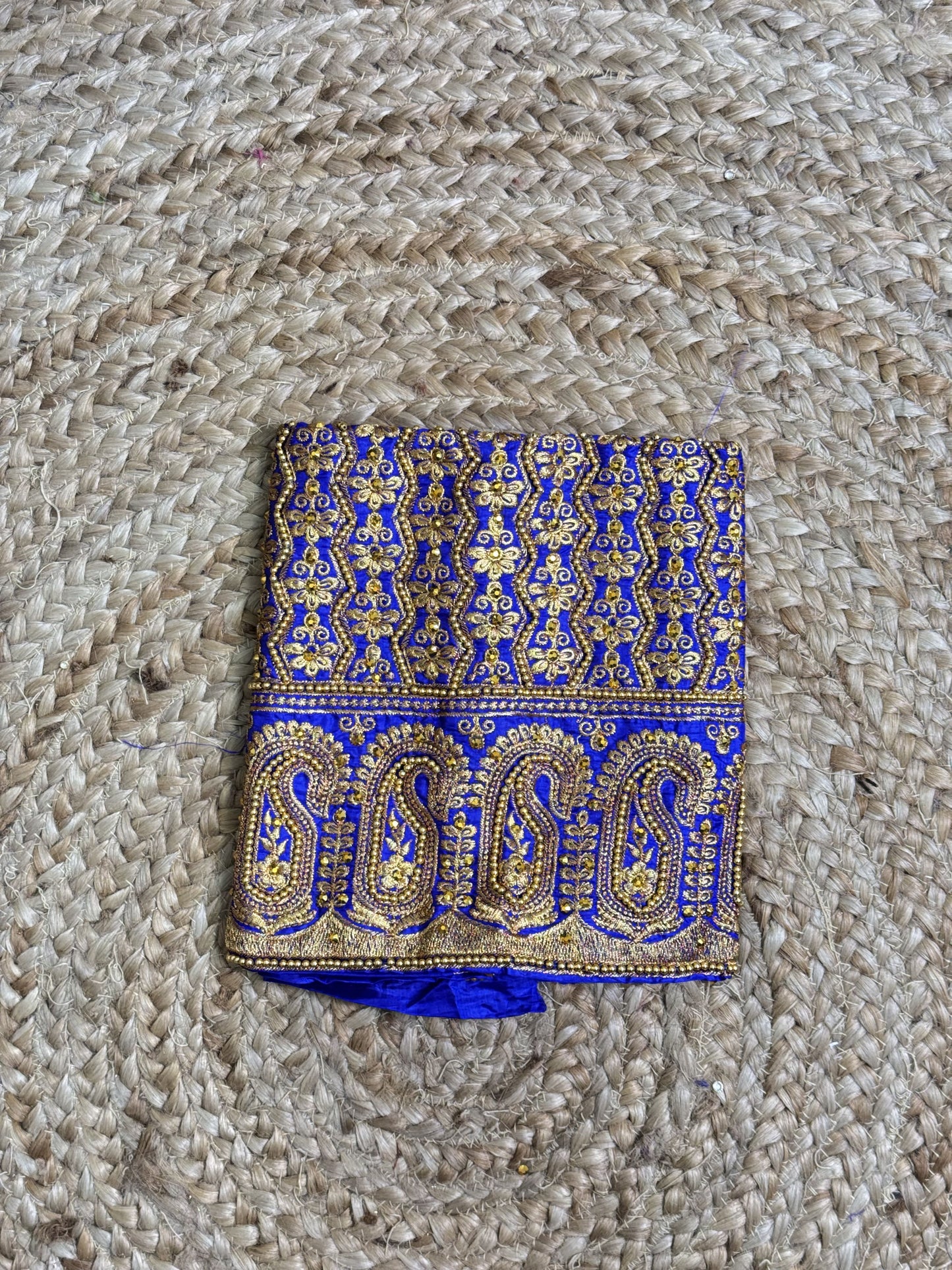 Royal Blue Machine Work Blouse