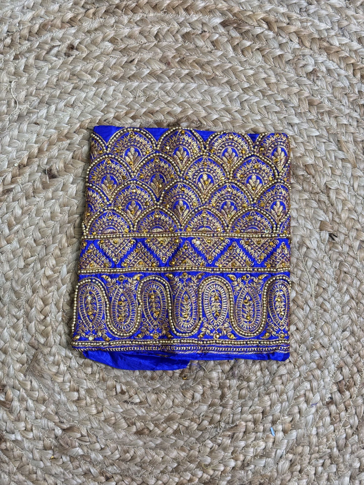 Royal Blue Machine Work Blouse